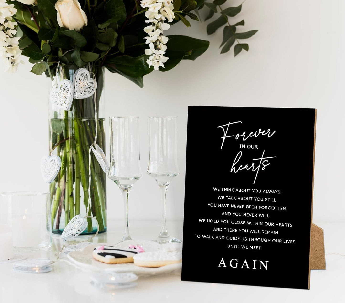 Funeral Sign, 8x11 Black Minimalist Style Loss of Loved One Memorial Sign, Funeral Decorations, Wedding Table Decor, Memorial Gifts For Loss of Loved One, Sympathy Gift, Bereavement Gifts -14