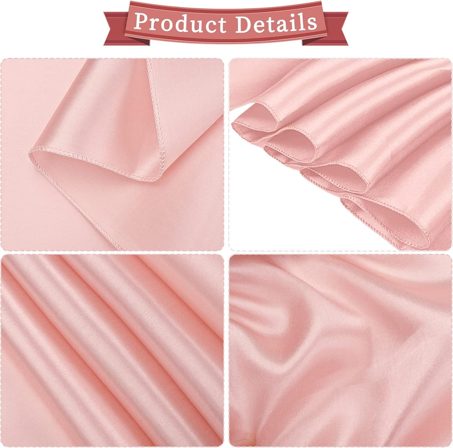 fani 60 PCS Satin Chair Sashes Bows Universal Chair Cover for Wedding Reception Restaurant Banquet,Party,Hotel Event Decorations (7 x 108 inch), Rose Gold