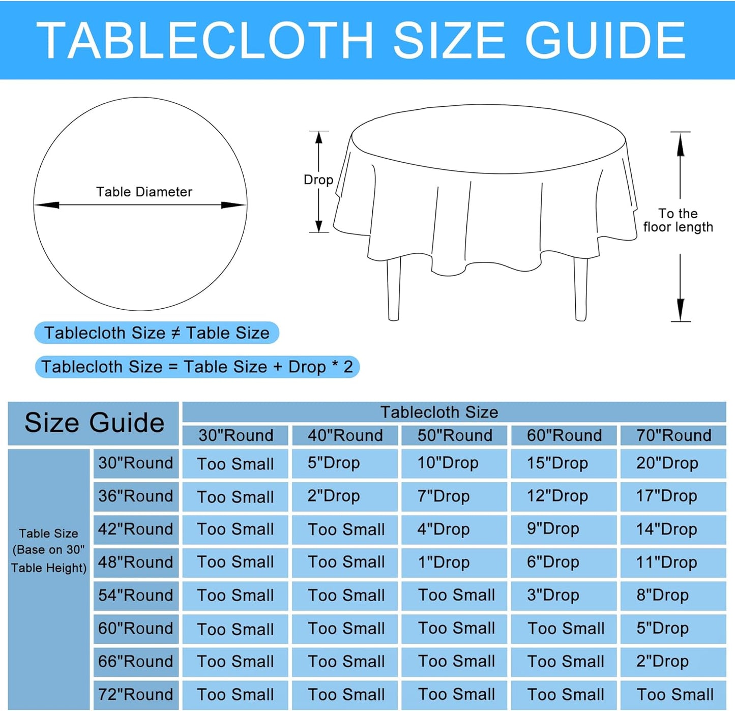 Hiasan Round Linen Tablecloth 70 Inch - Wrinkle and Stain Resistant Washable Polyester Fabric Table Cloth for Dining Room Kitchen Party, Champagne