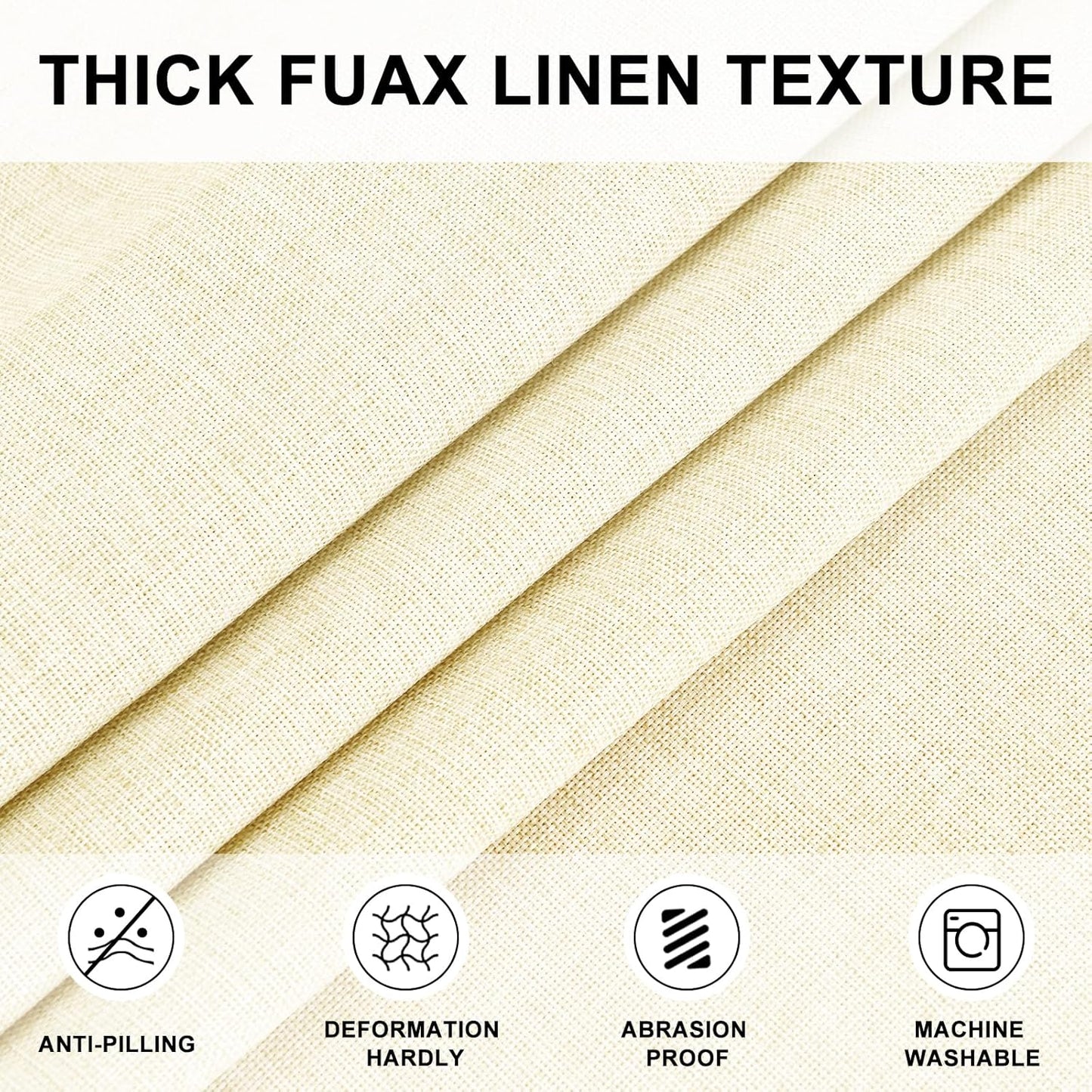 Hiasan Linen Tablecloth 45 Inch Round - Wrinkle and Stain Resistant Washable Polyester Fabric Table Cloth for Dining Room Kitchen Party, Champagne