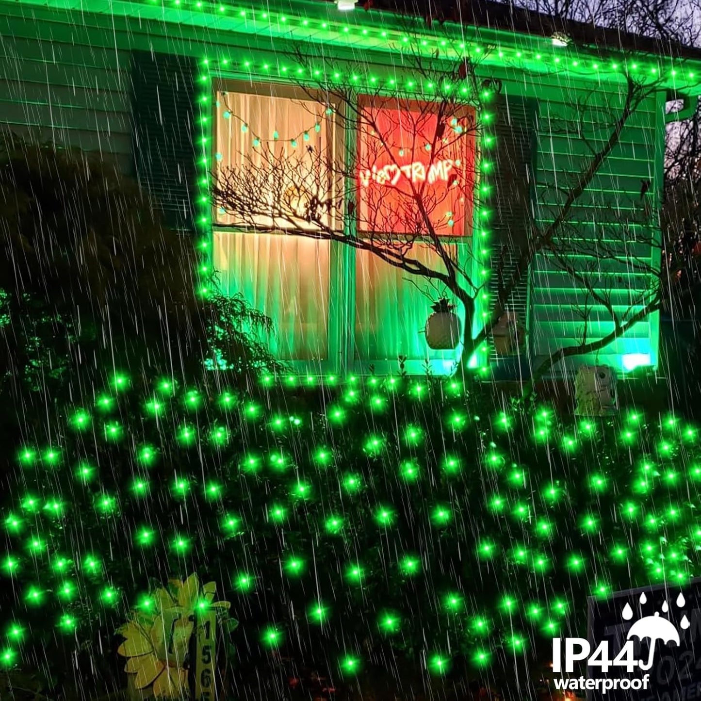 YEGUO 165ft 500 LED Halloween Lights Outdoor Waterproof, Green String Lights Indoor Plug in, 8 Modes Clear Wire for Halloween Holiday Home Tree Garden Patio Decor