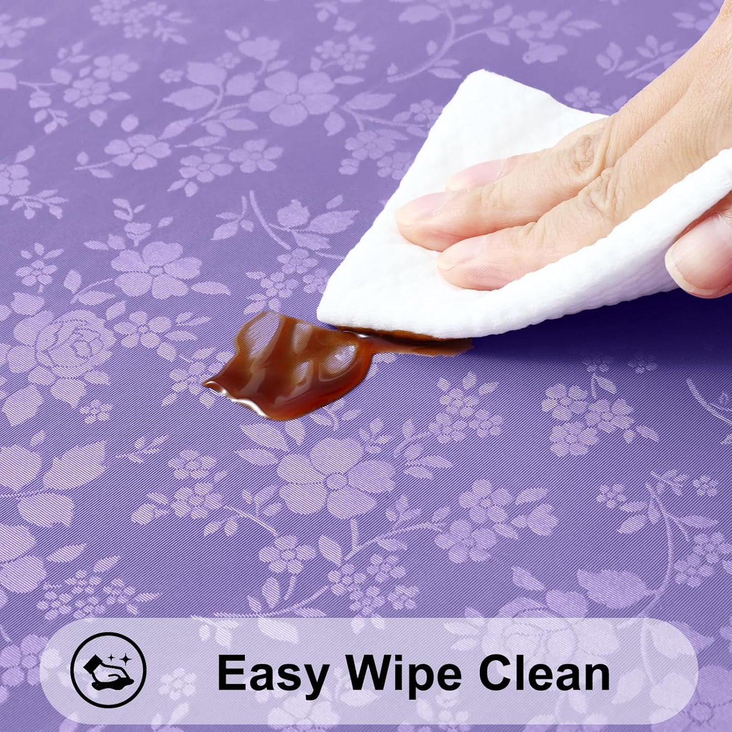 Smiry Rectangle Table Cloth, Waterproof Heavy Duty Vinyl Tablecloths, Wipeable Washable Table Cover for Kitchen and Dining Room (Purple, 54" X 78")
