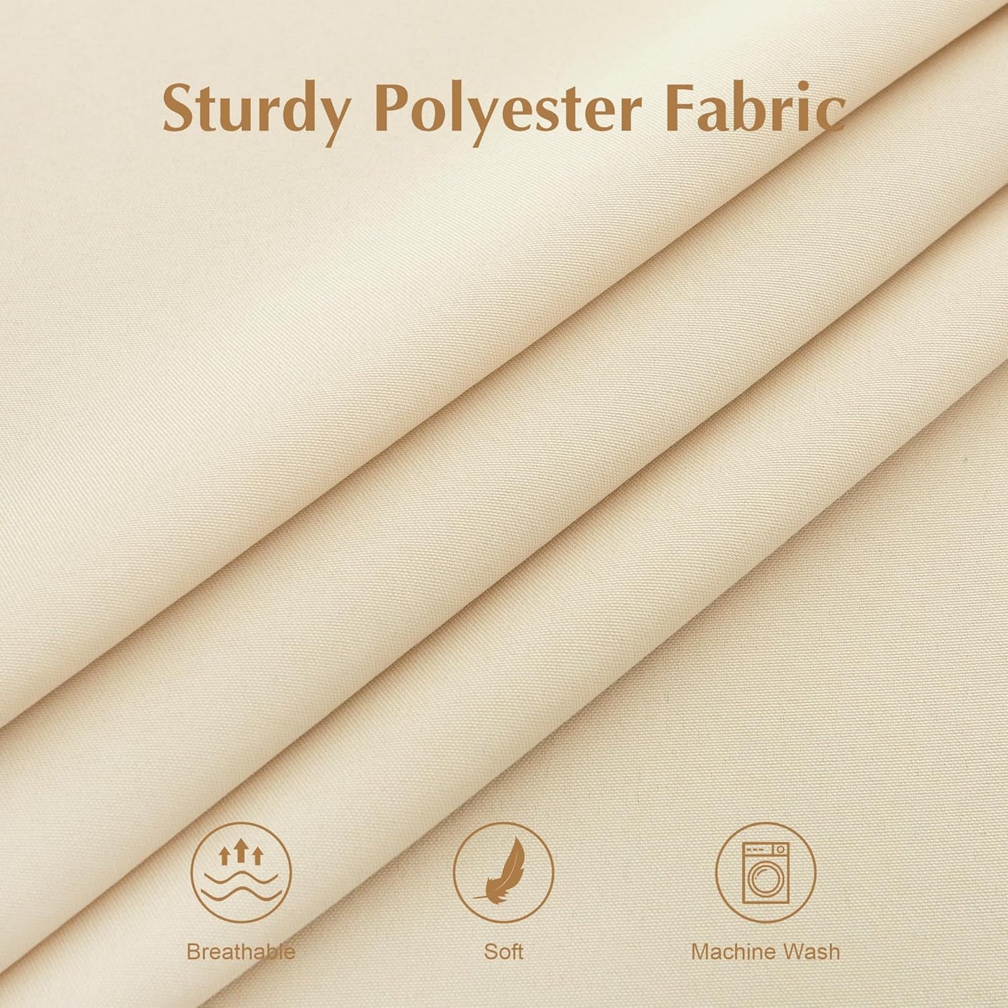 2 Pack Small Square Table Cloth 36X36 Inch Beige Washable Fabric Tablecloth Polyester Solid Tables Cover for Night Stand End Table Side Table Outdoor Indoor