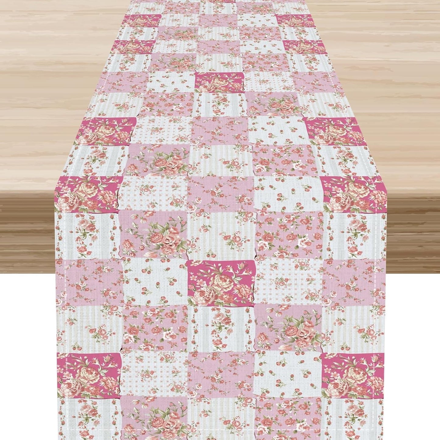 Boho Patchwork Table Runner, Vintage Farmhouse Colorful Wildflowers Bohemian Paisley Flower Table Center Decor for Home Kitchen Dining Patio Holiday Party Indoor Table Decorations, 13"x72" Inch