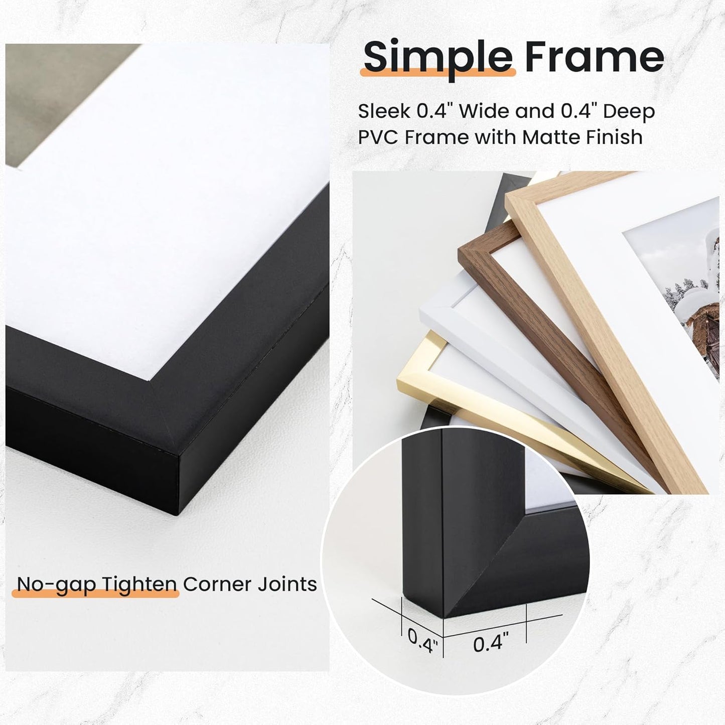 11x14 inch Picture Frame, 11x14 Photo Frames with 8x10 Removable Mat - High Definition Plexiglass - Vertical and Horizontal Display - Wall Hanging Frame - Black, 3 Pack