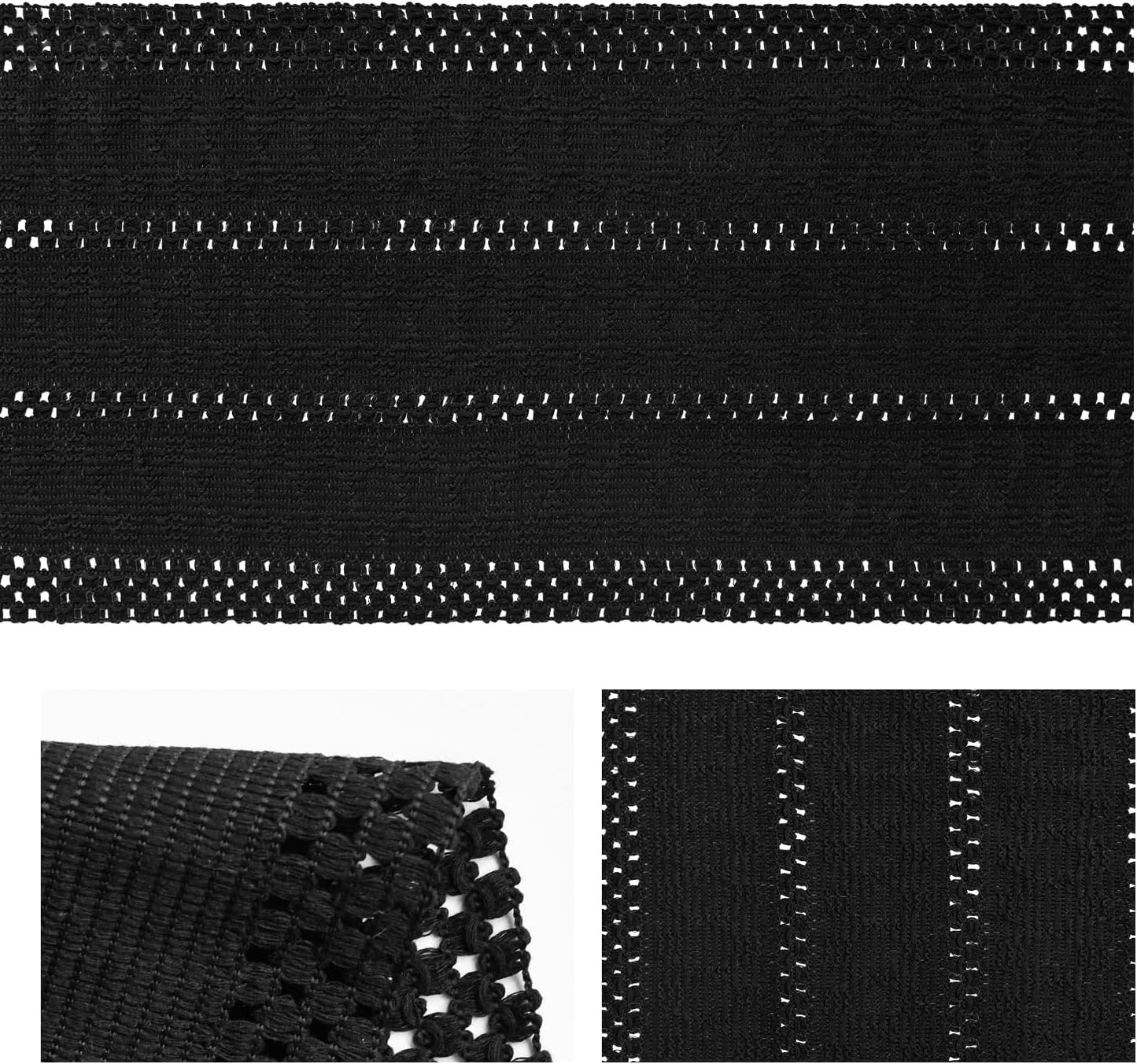 Artoid Mode Black Farmhouse Woven Rustic Hollow Table Runner, Seasonal Holiday Hollow Kitchen Dining Table Decoration for Home Party Decor 12x72 Inch