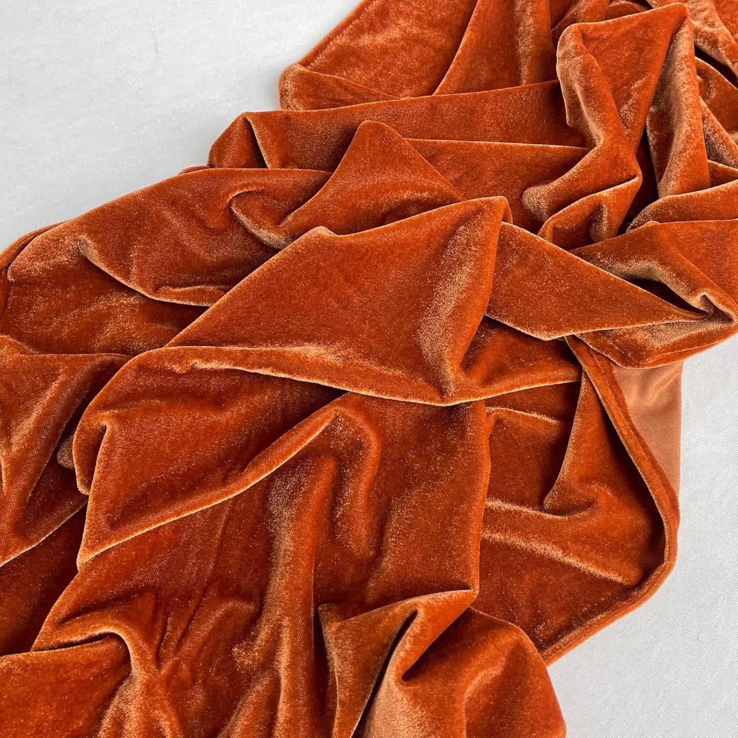 Luxurious Velvet Table Runner, 10ft Wedding Reception Decorations, 20x120inch Soft Velvet Fabric, Table Linen Overlay, Wedding Table Runners (Terracotta, 20X120inch)
