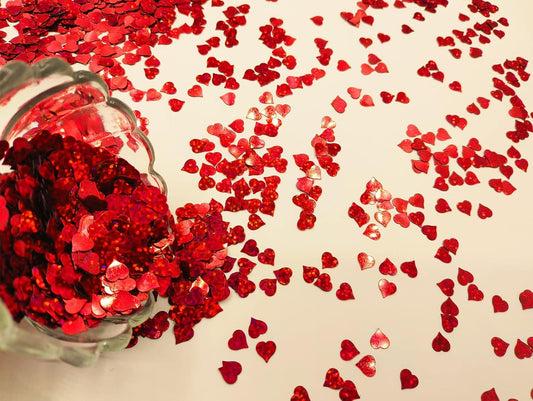 4000Pcs Hearts Shape Glitter Cute Sprinkle Party Confetti Table Decoration for Valentine's Day, Celebration, Wedding, Engagement Supplies (Red Hearts)