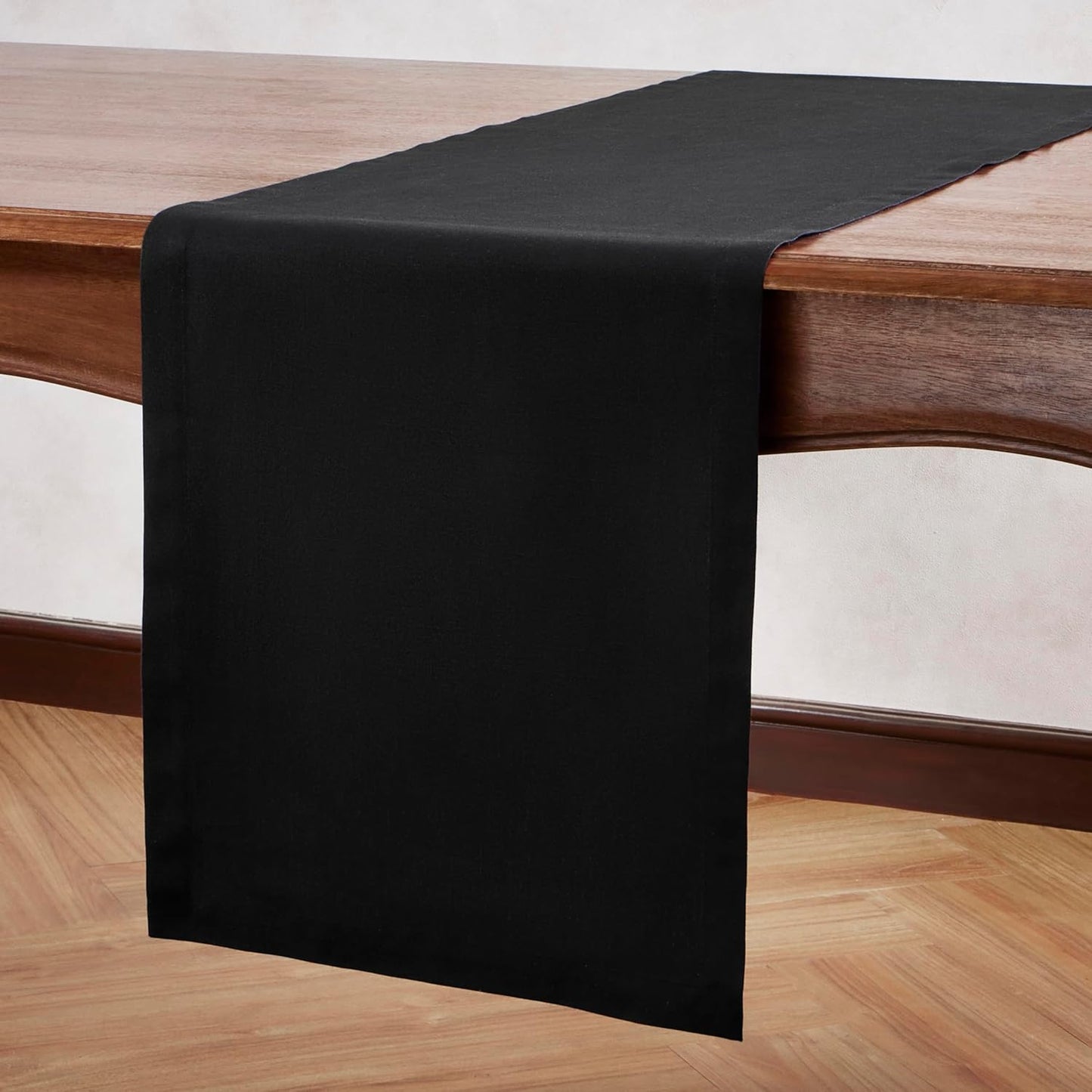 Cotton Linen Black Table Runner 72 Inches Long – Summer Dining Table Runner 14 x 72 Inch – Washable Fabric Farmhouse Table Runner for Wedding Decoration, Gift – Eva