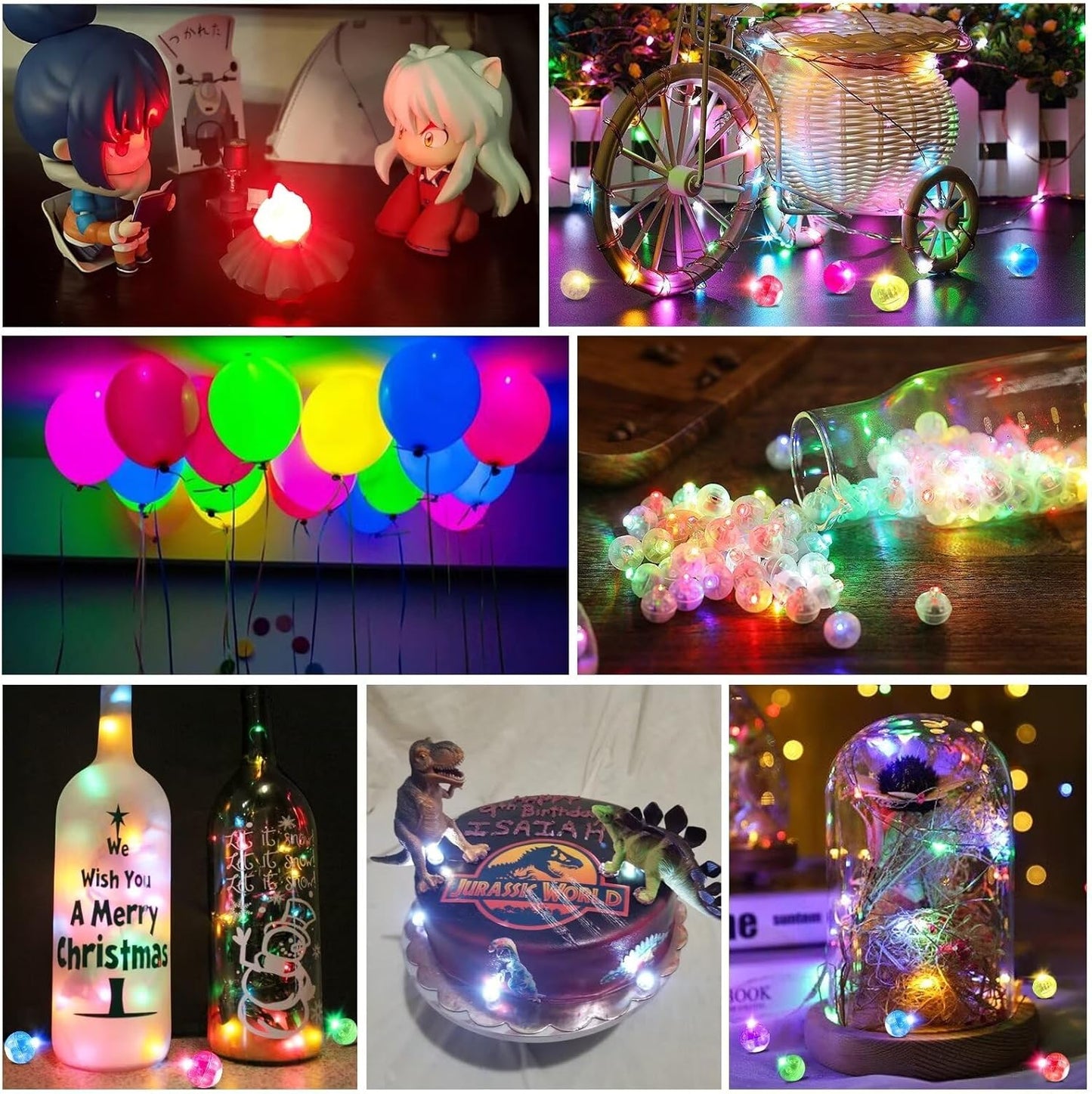 ZGWJ 100Pcs Balloon Lights with Lanyard, Long Standby Time Mini Ball Lights for Party Decorations, Paper Lantern, Easter Eggs, Birthday Party, Halloween Christmas Decoration (Glow steadily White)