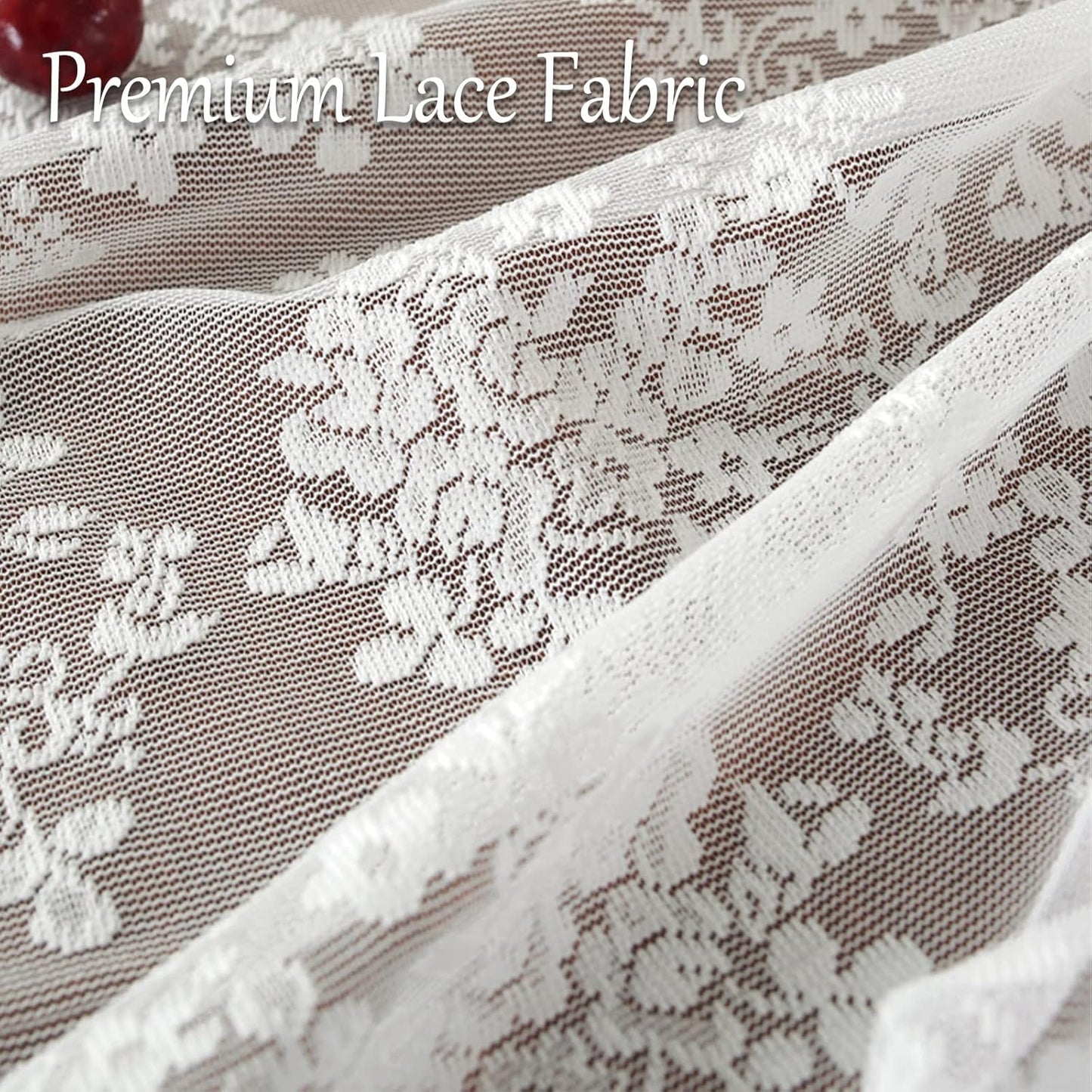 Jeloris Round Lace Tablecloth with Elegant Scalloped Bottom for Any Special Event Such as Wedding, Birthday Party, Baby Shower, Anniversary (48 inch, Style 1)