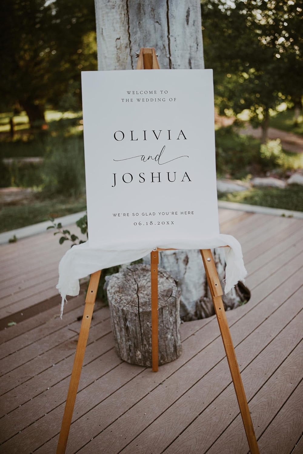 Welcome Wedding Signs, Elegant Wedding Sign Decorations Signage 12" X 18" (Small), 27" (Medium), 36" (Large), Plastic, Modern, Pole Mount, Weather