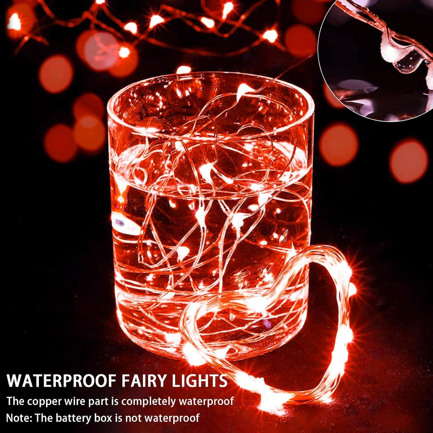 12 Pack Red Fairy Lights 7Ft 20 LED Twinkle String Lights 3 Modes Battery Operated Waterproof Firefly Starry for Mason Jar Party Wedding Christmas Valentines Day Table Centerpieces
