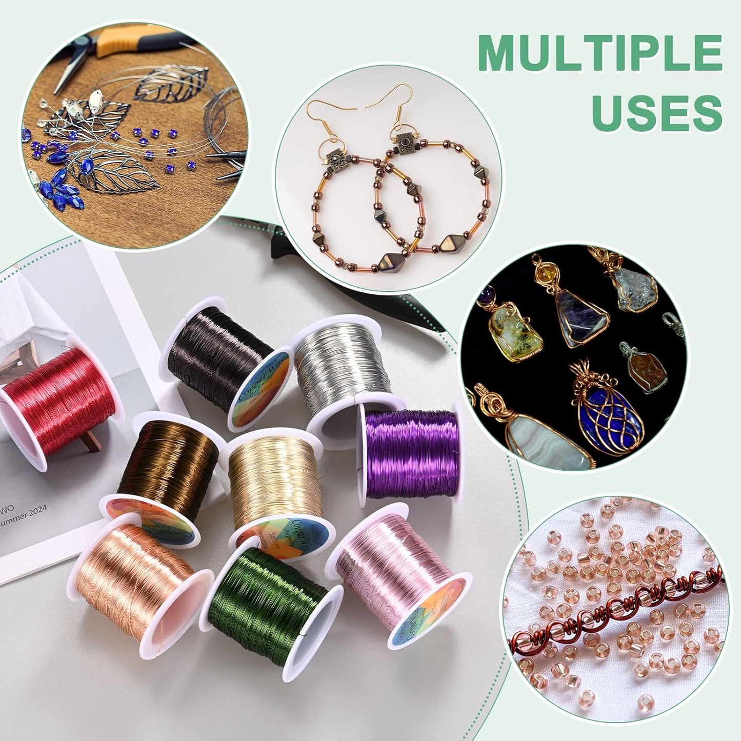 0.2mm Jewelry Wire, 32 Gauge 328FT Craft Wire Copper Beading Wire for Jewelry Making/Planting/Weaving/DIY Crafting, Soft Metal Wires [100M, Copper Tone]