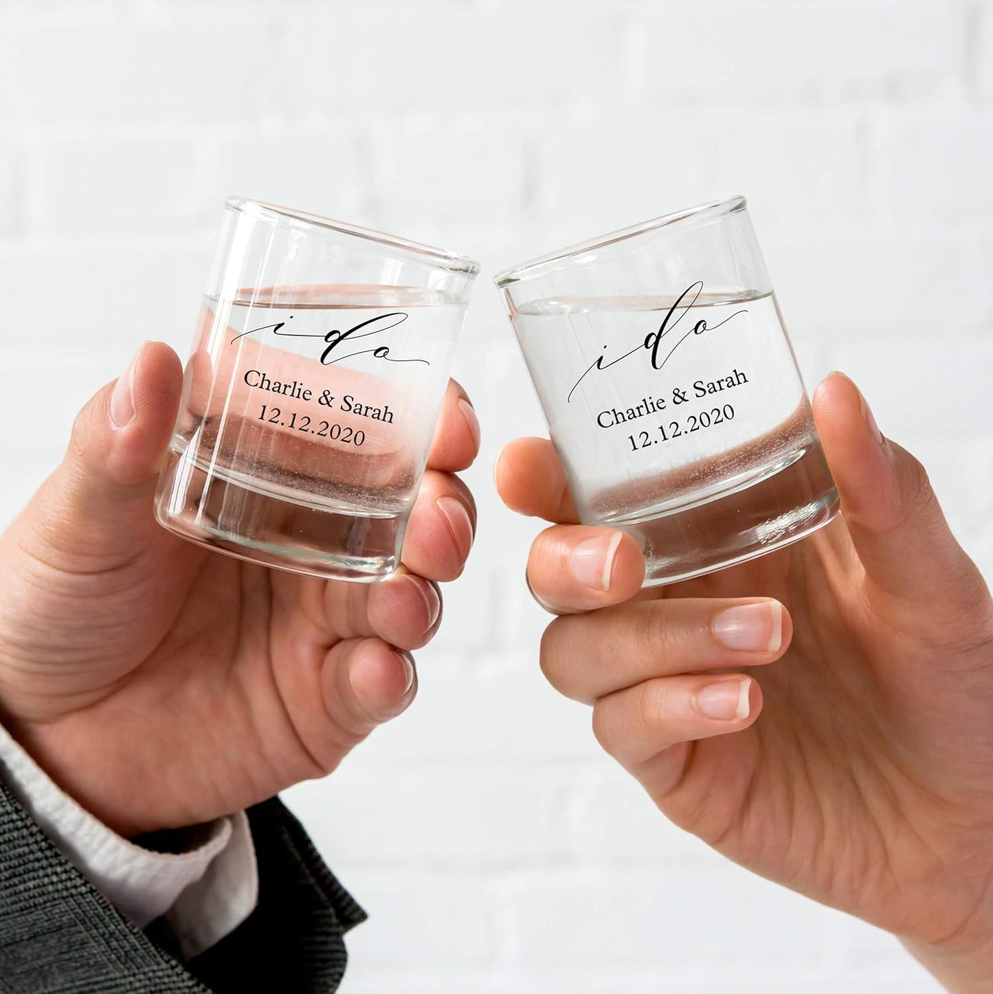 WEDDINGSTAR Personalized 2.75oz Shot Glass Customizable Full Color Print - 156 pack