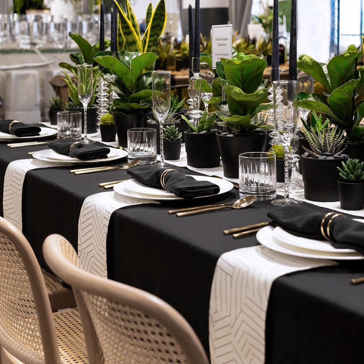sancua 10 Pack Black Tablecloth 60 x 120 Inch, Rectangle Table Cloth for 8 Feet Tables - Stain and Wrinkle Resistant Washable Polyester Table Cover for Dining Tables, Buffet Parties and Camping