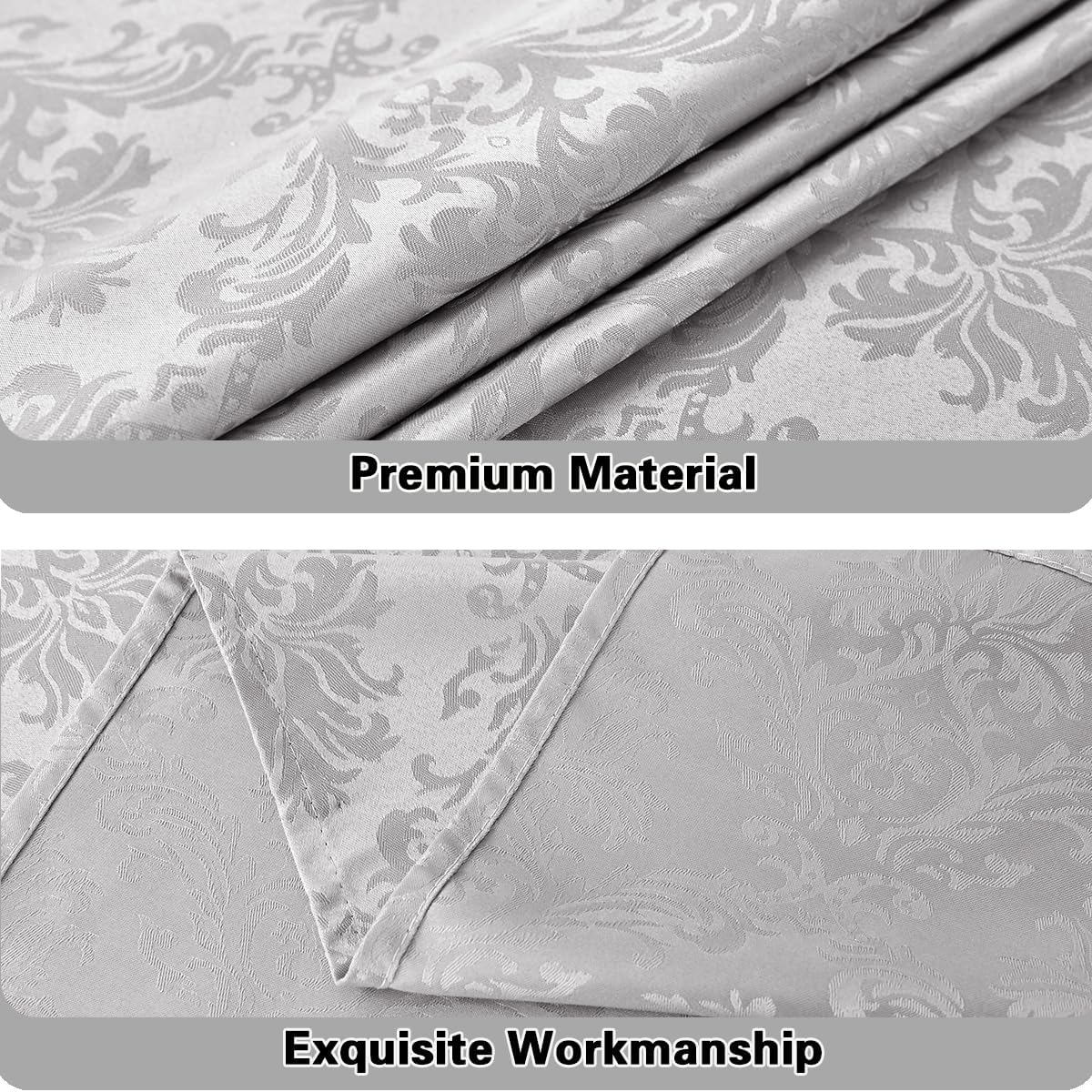 SASTYBALE Jacquard Rectangle Tablecloths for Tables, Water Proof & Stain Resistant Polyester Table Cover for Dining Room, Farmhouse Decoration, 60 x 102 Inch Grey