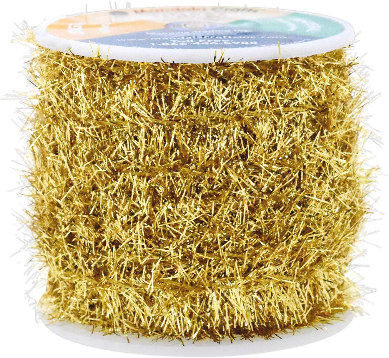 Mandala Crafts Gold Tinsel Garland - Thin Metallic Foil Glitter Mini Garland for Christmas Tree, Party, Wedding Decor, and Holiday Decorations