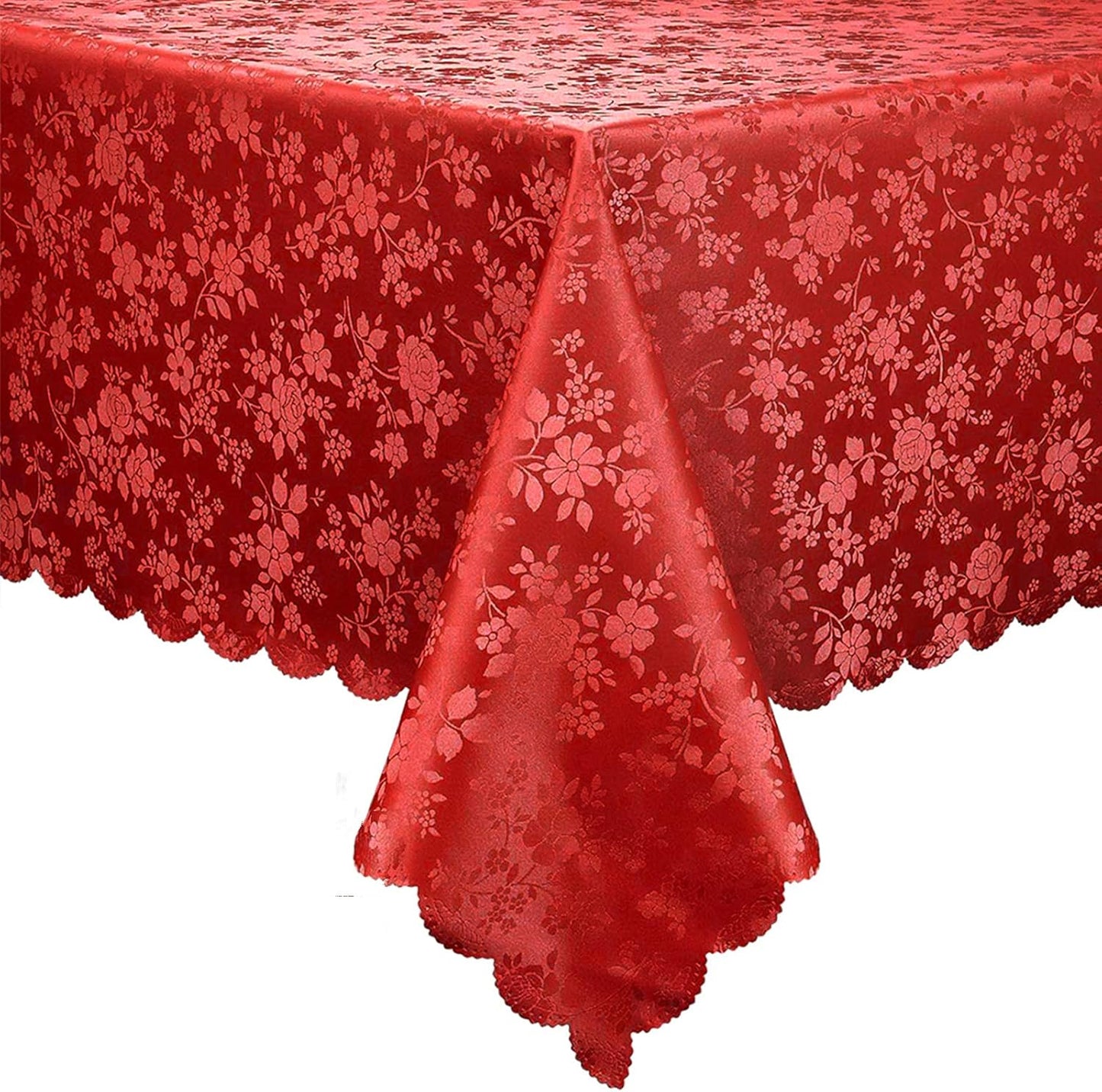 Smiry Rectangle Table Cloth, Waterproof Heavy Duty Vinyl Tablecloths, Wipeable Washable Table Cover for Kitchen and Dining Room (Red, 60" X 140")
