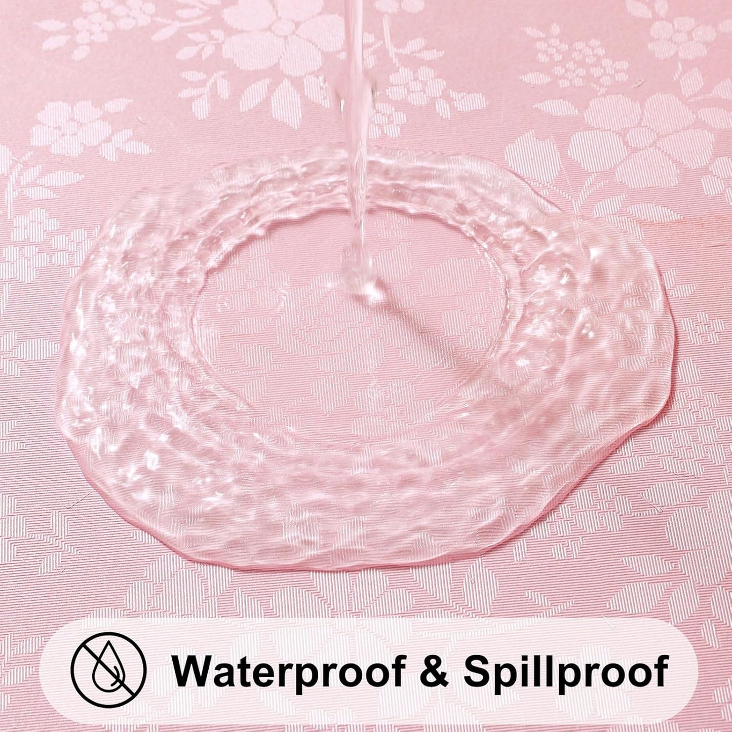 Smiry Rectangle Table Cloth, Waterproof Heavy Duty Vinyl Tablecloths, Wipeable Washable Table Cover for Kitchen and Dining Room (Pink, 52" X 70")