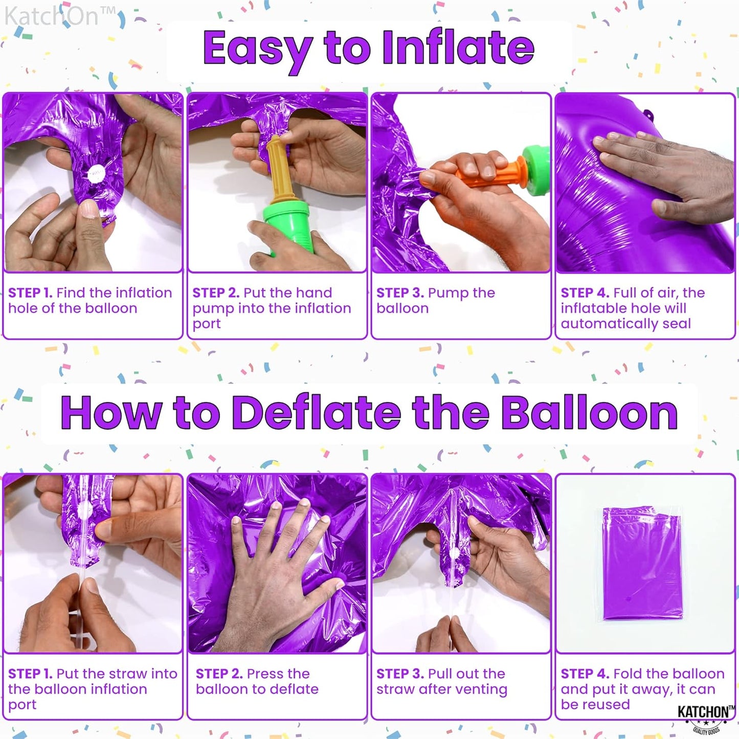 KatchOn, Purple 16 Balloons Number - Giant, 40 Inch | Mylar 16 Balloon Numbers Purple for Sweet 16 Party Decorations Purple | Sweet 16th Birthday Decorations for Girls | Purple Sweet 16 Decorations