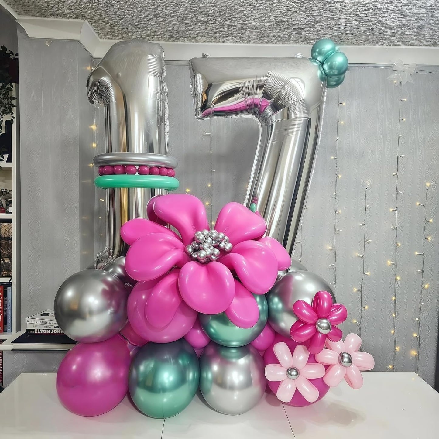 21 Balloons Number, Giant Silver Number 2 & 1 Helium Foil Balloon for Women 21st Birthday Decor, 40 Inch Self Inflating Mylar Number 21 Balloons for Man Anniversary Party Decorations Supplies