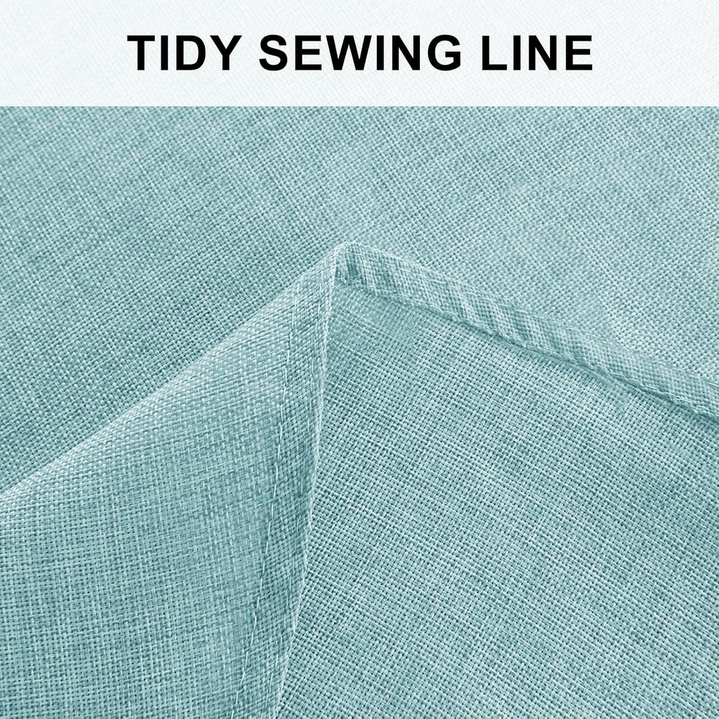 Hiasan Linen Tablecloth 70 Inch Round - Wrinkle and Stain Resistant Washable Polyester Fabric Table Cloth for Dining Room Kitchen Party, Aqua