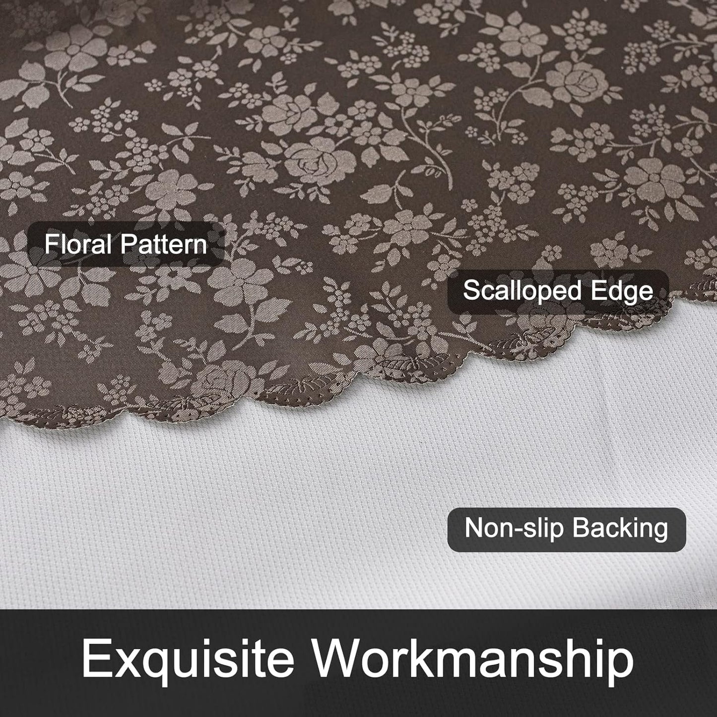 Smiry Rectangle Table Cloth, Waterproof Heavy Duty Vinyl Tablecloths, Wipeable Washable Table Cover for Kitchen and Dining Room (Coffee, 60" X 140")