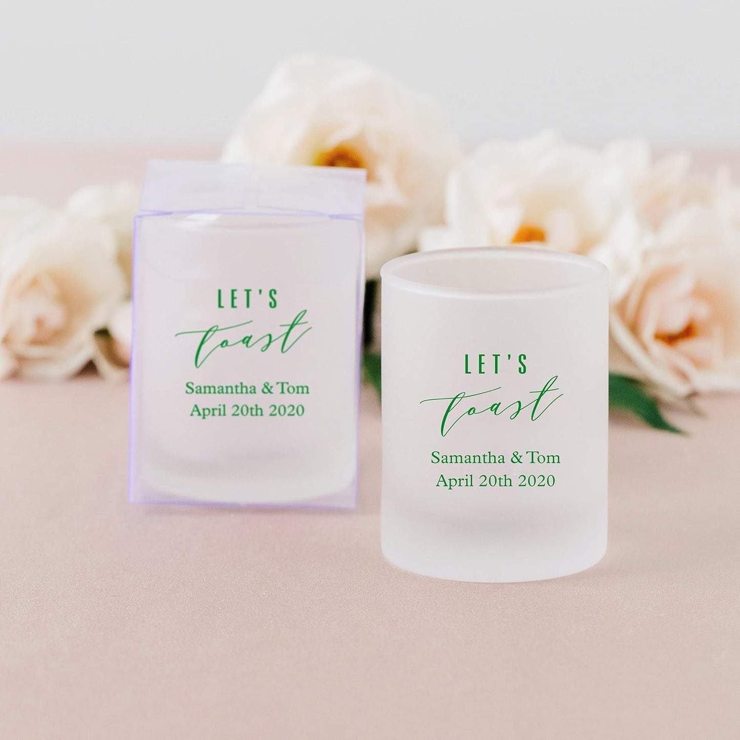 WEDDINGSTAR Personalized 3oz Frosted Shot Glass Customizable Full Color Print - 96 pack
