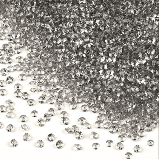 10000Pcs Crystal Acrylic Diamond Fake Gems Vase Filler, 4.5mm Faux Diamonds for Table Scatter Wedding Party, Bridal Shower, Birthday Decoration, Grey