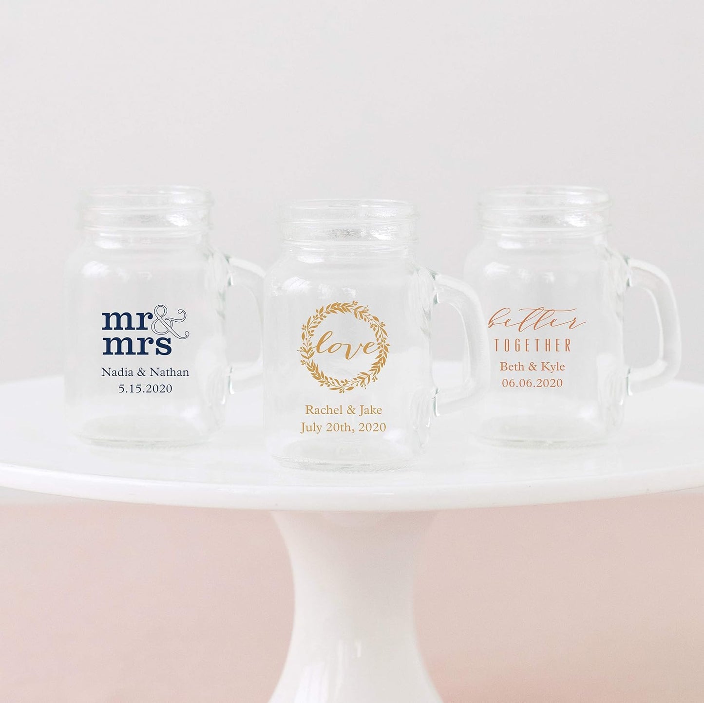 WEDDINGSTAR Personalized 4oz Mini Mason Jar Shot Glass Customizable Full Color Print - 108 pack