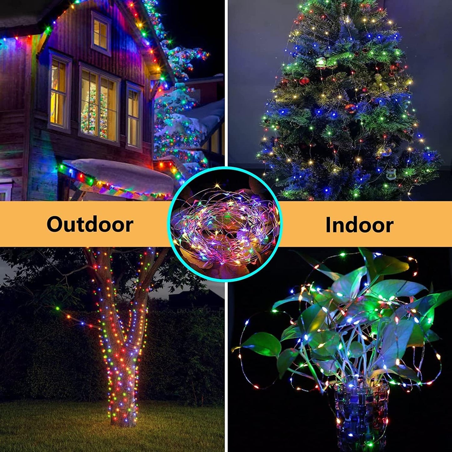 66Ft 200 LED Fairy Lights Plug in with Remote, Waterproof String Lights Outdoor& Indoor 8 Modes with Timer, LED Twinkle Light for Girl's Room Garden Patio Halloween Christmas Decorations (Multicolor)