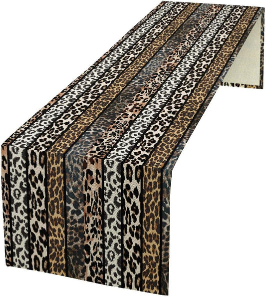 Cow Patchwork Print Table Runner, Country Farm Animal Fur Skin Farm Safari Wildlife Pattern Table Runner for Dinner Dinning Home Kitchen Living Room Party Holidays Setting, 13x90 Inch