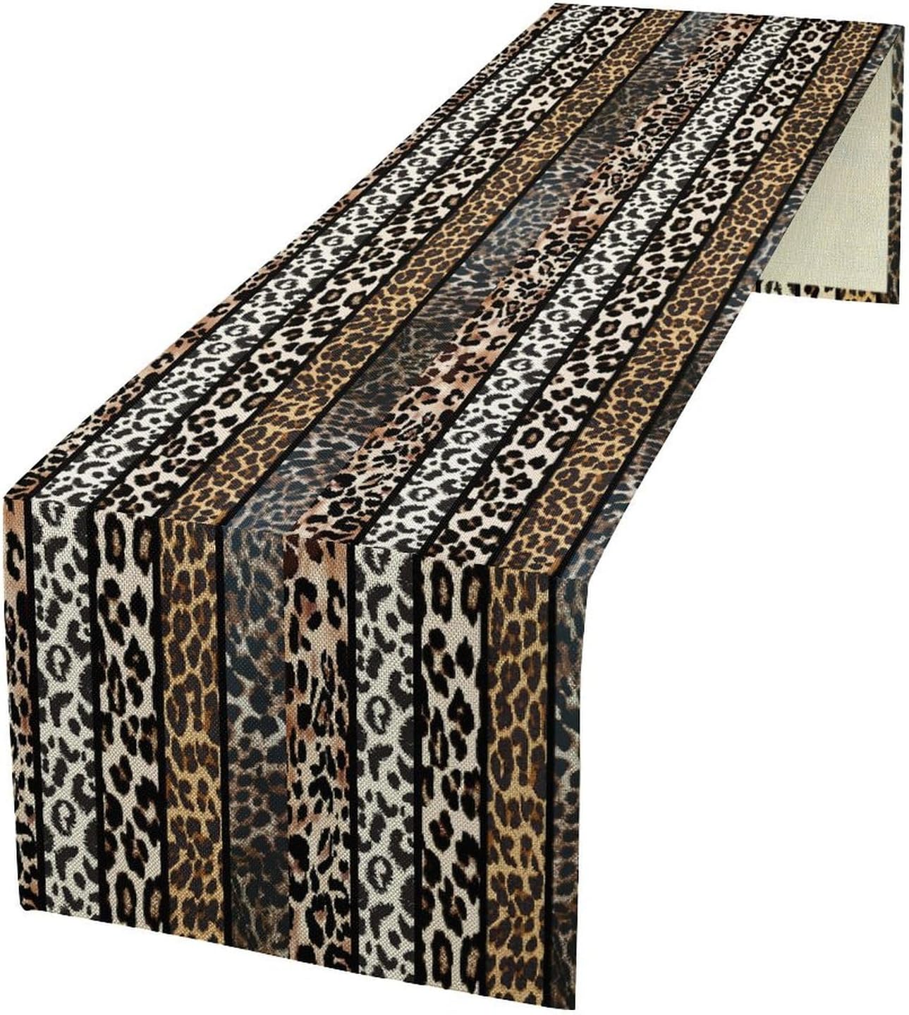 Cow Patchwork Print Table Runner, Country Farm Animal Fur Skin Farm Safari Wildlife Pattern Table Runner for Dinner Dinning Home Kitchen Living Room Party Holidays Setting, 13x60 Inch