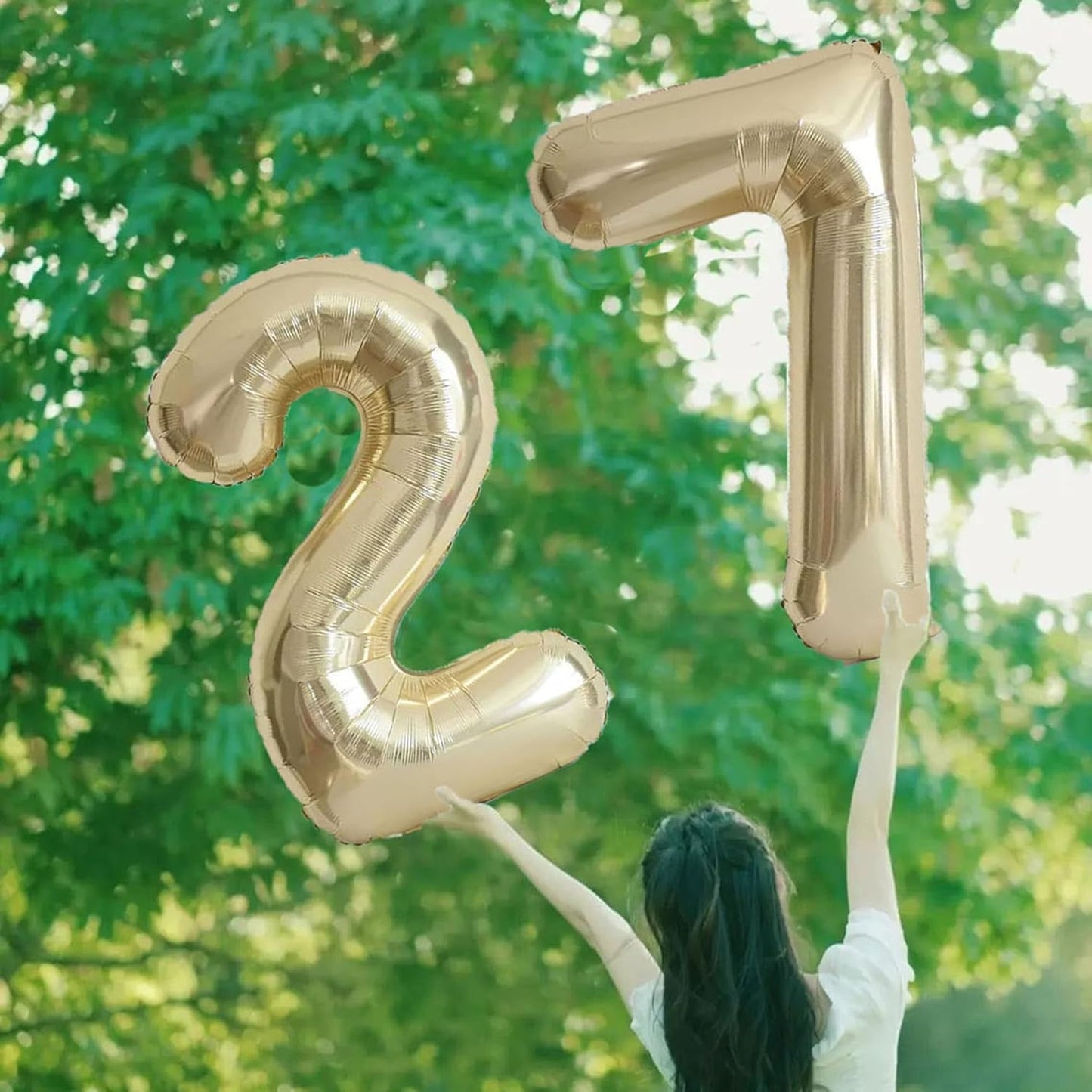 40 Inch Numbers 7 Light Gold Large Balloon Digital 7 for Birthday Party, 0-9 Birthday Party Decorations,Foil Mylar Big Number 7 Wedding Graduations Photo Shoot Decorations(Number 7)