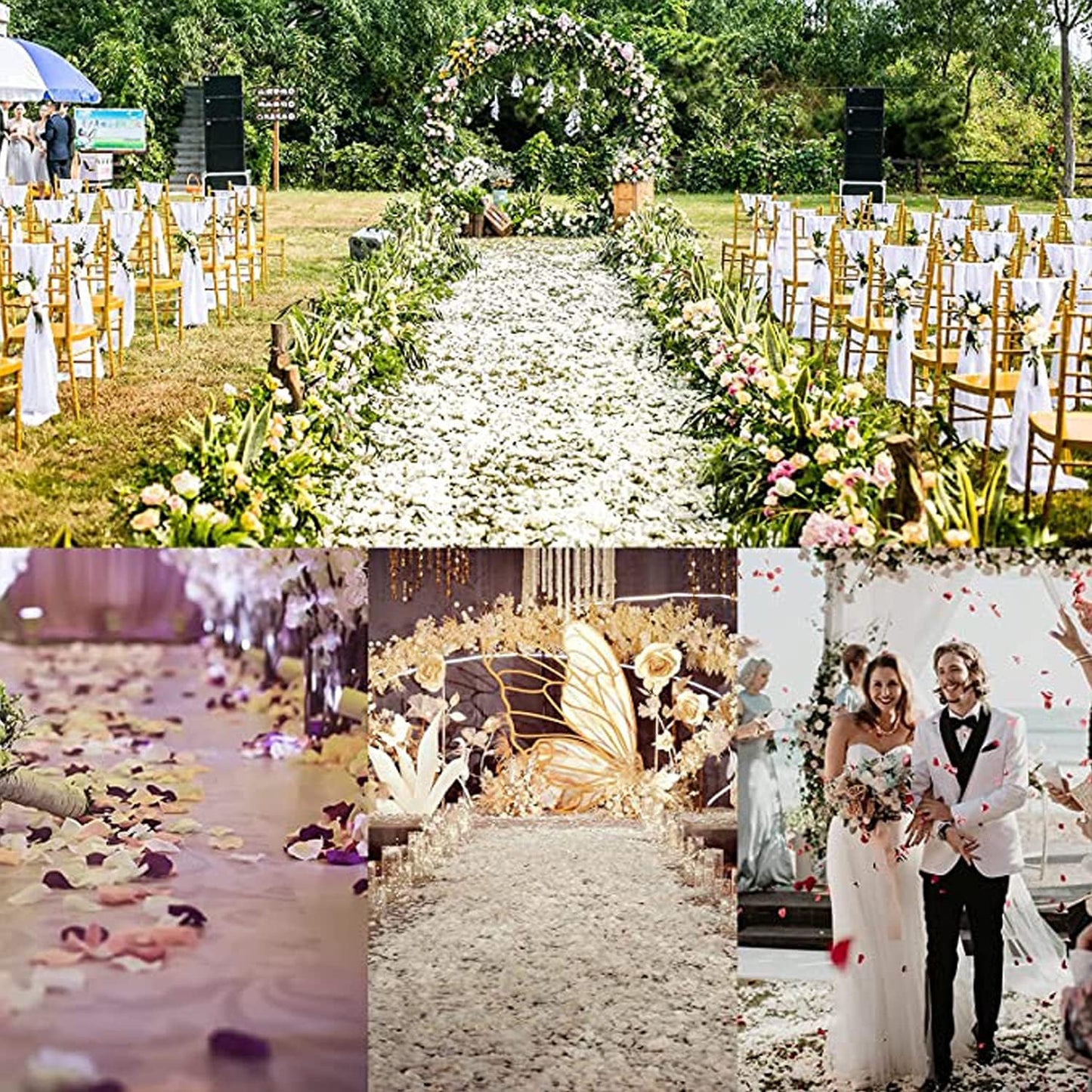 ocharzy 1000 PCS Rose Petals Artificial Flower Petals for Romantic Night, Wedding Decoration, Party, Events, Valentine Decor (Yellow)