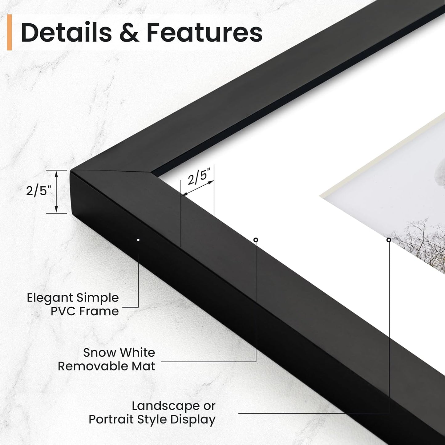 11x14 inch Picture Frame, 11x14 Photo Frames with 8x10 Removable Mat - High Definition Plexiglass - Vertical and Horizontal Display - Wall Hanging Frame - Black, 3 Pack
