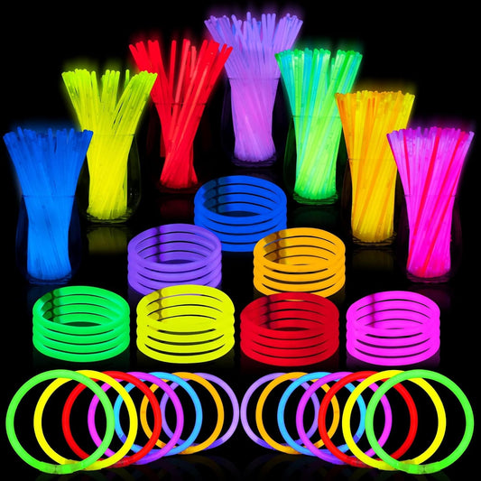 JOYIN 800 Pcs 8" Glowsticks, Halloween Supplies Pack, Bracelets Necklaces, Glow in the Dark Party Favors, Easter, Christmas, Football Party Supplies