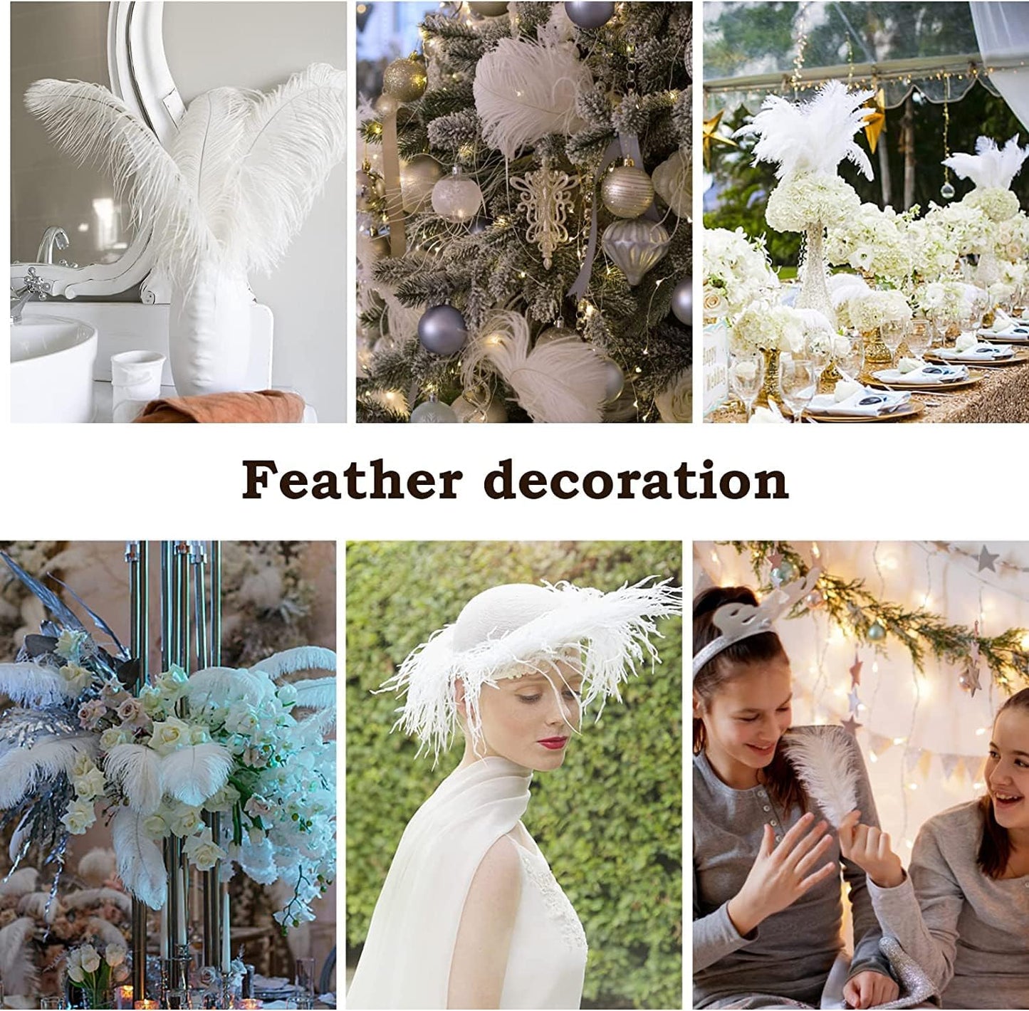NEWONG 30pcs Blue Purple Ostrich Feathers Natural Bulk 11-14inch(28-35cm) Vase Craft Wedding Home Party Centerpieces Christmas Day Decoration