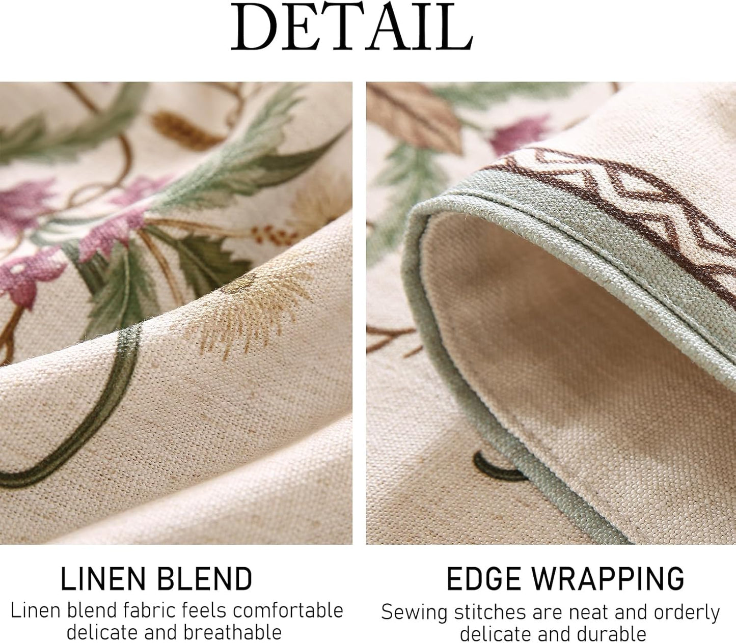 ISAENNE Designer French Country Linen Table Runner 87 Inches Long,Elegant Colorful Floral Pattern Table Runners for Dining Tables,Thanksgiving,Christmas,Kitchen Decor,12"*87"-Serenity F