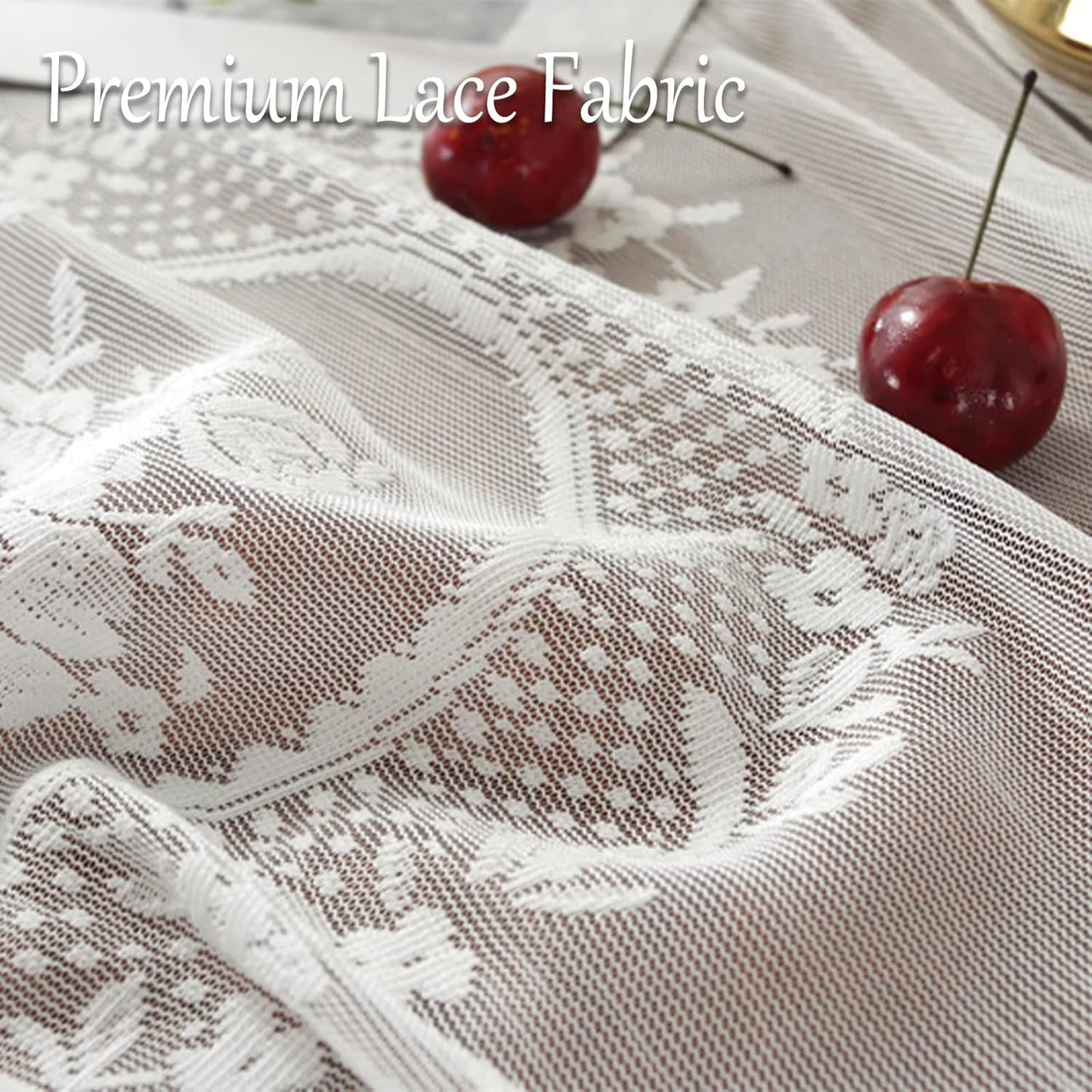Jeloris Round Lace Tablecloth with Elegant Scalloped Bottom for Any Special Event Such as Wedding, Birthday Party, Baby Shower, Anniversary (78 inch, Style 6)