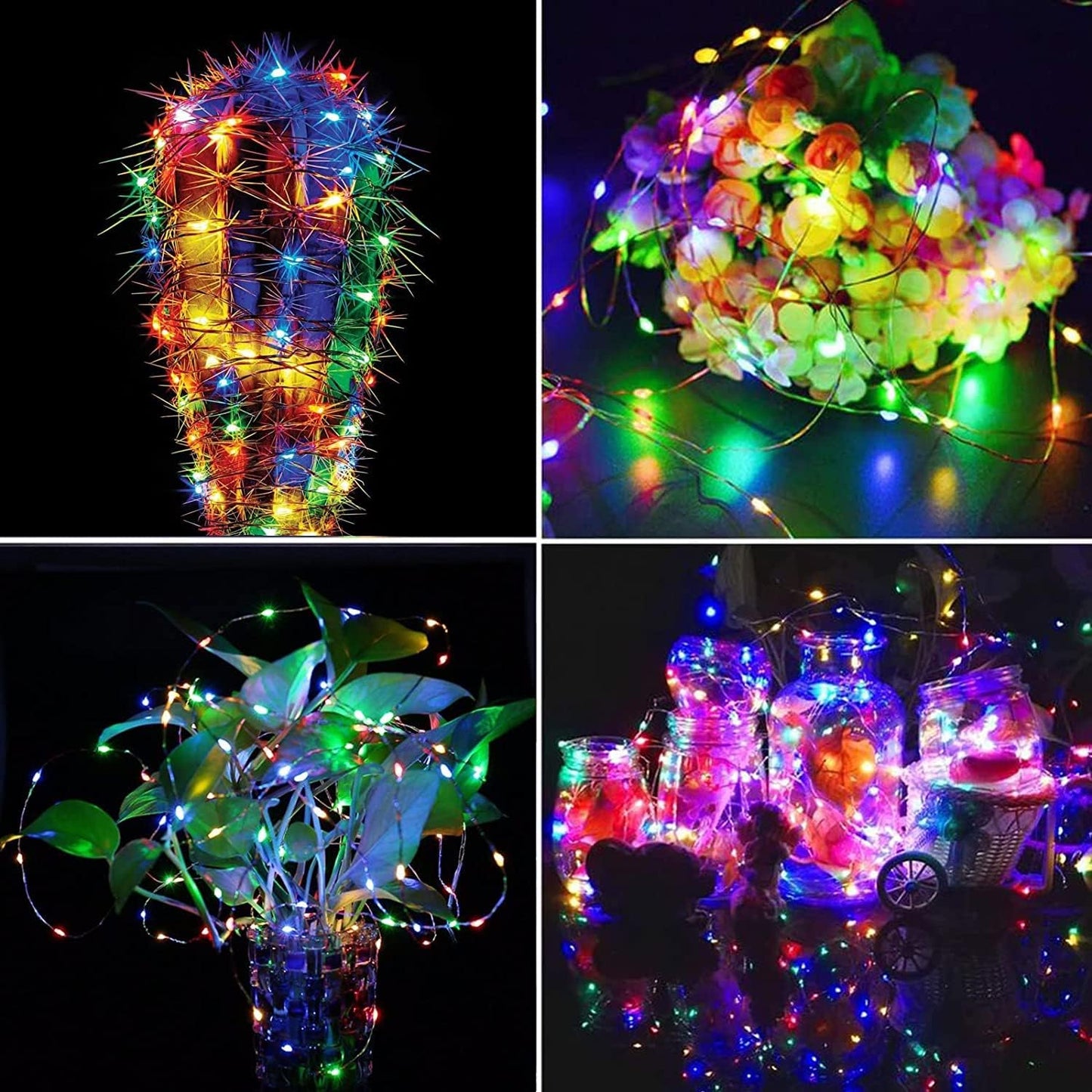 Cool White ⇋ Multicolor 66Ft 200LED Fairy Lights Plug in with Remote, Waterproof String Lights Outdoor 8 Modes Bedroom Decor, Twinkle Light for Girl's Room Garden Christmas Decorations