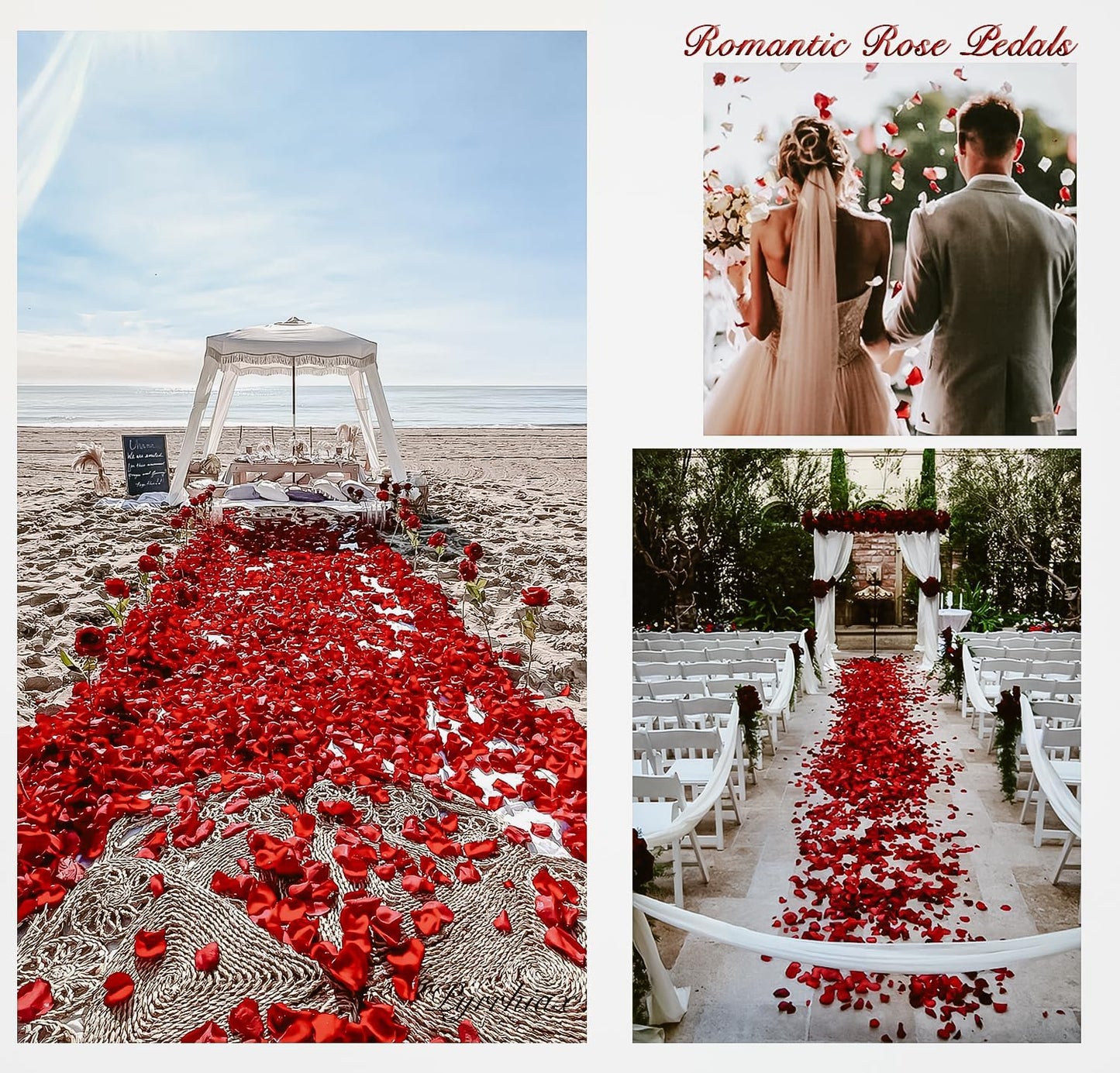 1000Pieces Rose Petals, Artificial Flower Petals Fake Rose Petals for Romantic Night,Wedding,Proposal Anniversary Flower Decorations (Deep Pink)