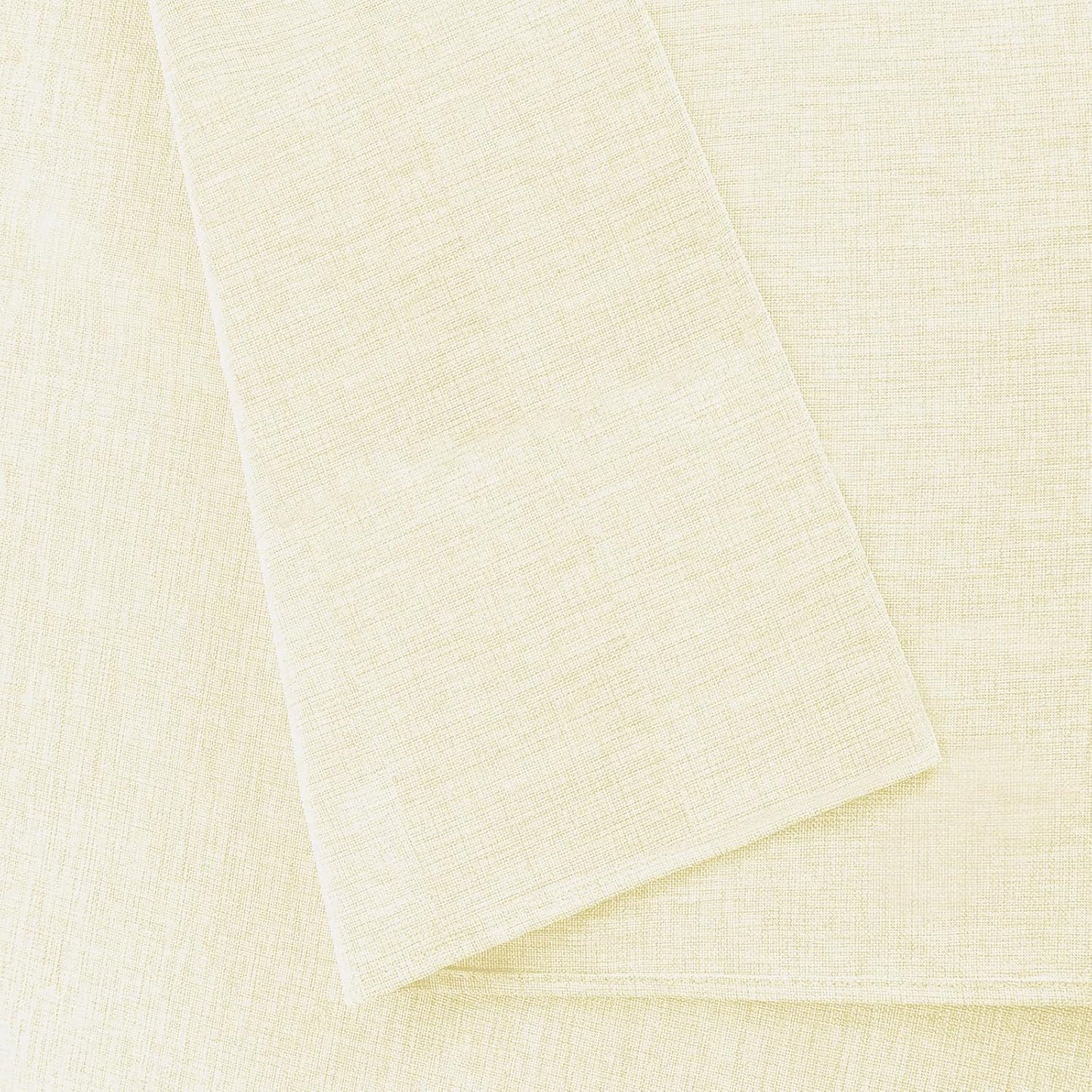 Hiasan Faux Linen Rectangle Tablecloth - Wrinkle and Stain Resistant Washable Table Cloth for Kitchen Dining Room Holiday Table Cover for Dinner, Champagne, 90 x 132 Inch