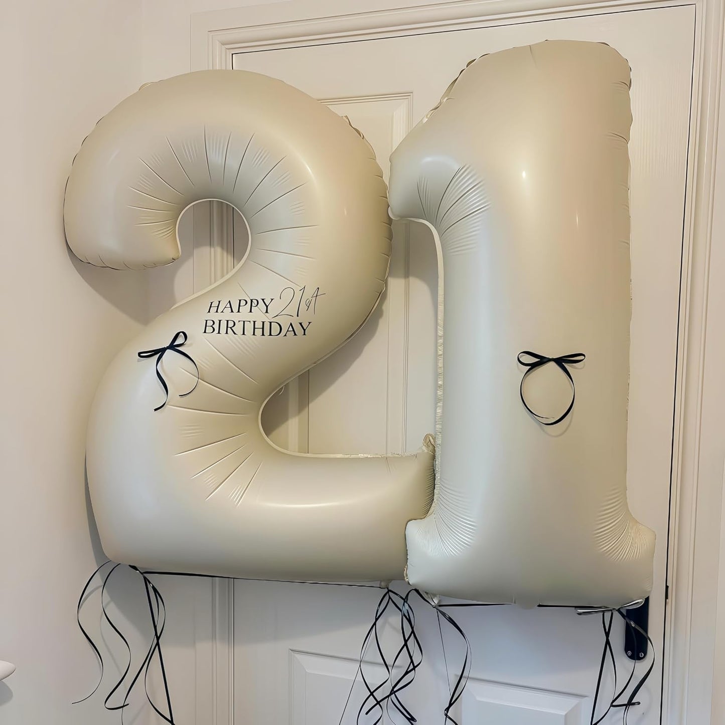 Cream 3 Balloon Number 40 Inch Cream White Number 3 Balloon Helium Mylar 3 Balloon for Birthday Party Decoration