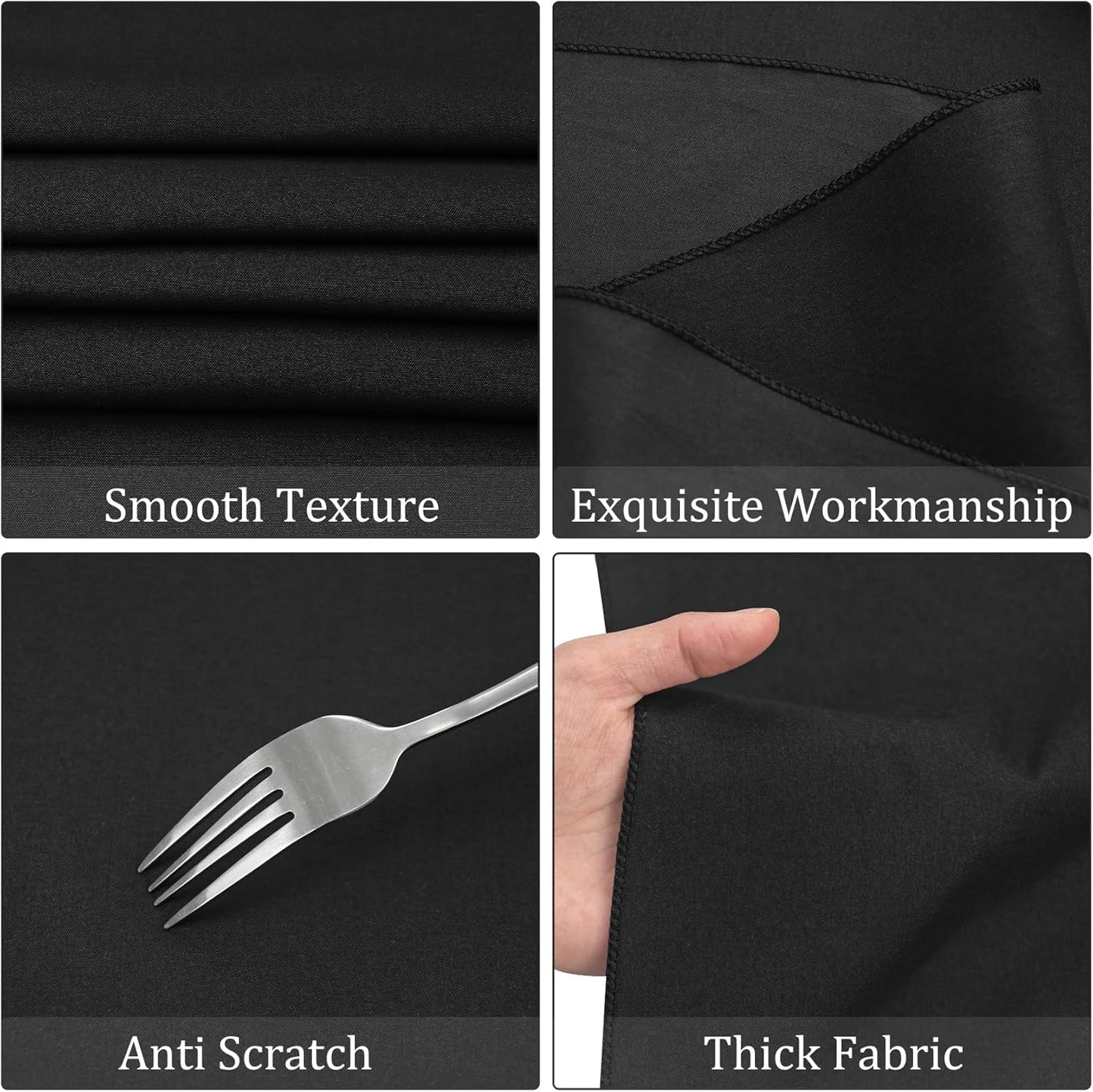 8 Pack Premium Round Tablecloth 120 Inch Round Table Covers Washable Polyester Fabric Round Table Clothes for Wedding Party Reception Banquet Buffet Restaurant (Black, 120 Inch)