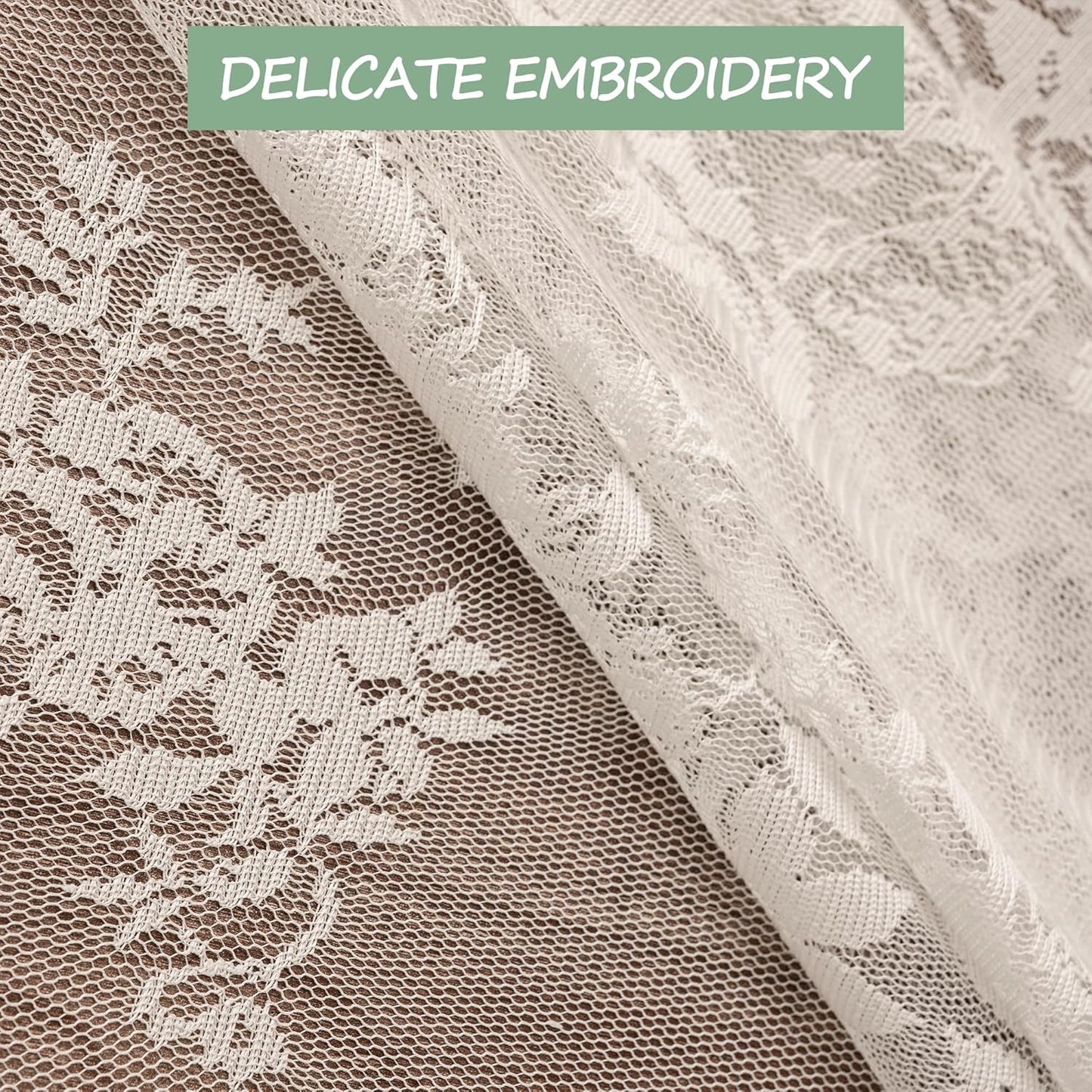 Jayla White Lace Tablecloth for Rectangular Tables, Vintage Style Wedding Table Cloths for Reception, Baby Shower, Birthday Party, Formal Dining, Dinner Parties 60 X 102 Inches