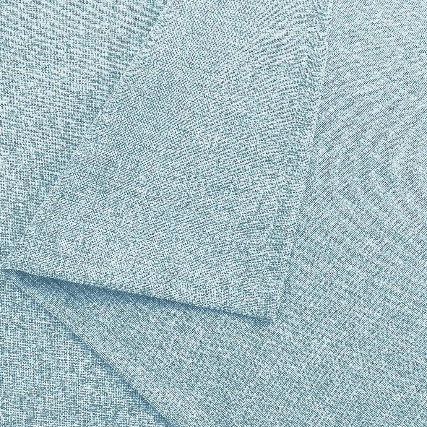 Hiasan Faux Linen Rectangle Tablecloth - Wrinkle and Stain Resistant Washable Table Cloth for Kitchen Dining Room Holiday Table Cover for Dinner, Lux Slate Blue, 30 x 60 Inch