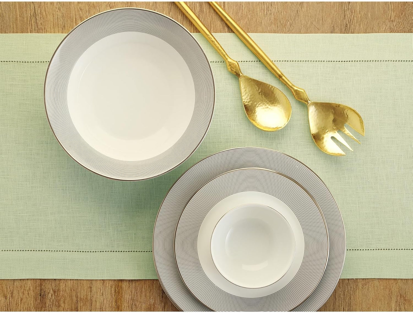 Solino Home Linen Sage Green Table Runner 132 Inches Long - 100% Pure Linen Extra Long Table Runner 14 x 132 Inch for Fall, Autumn, Thanksgiving, Christmas - Classic Hemstitch