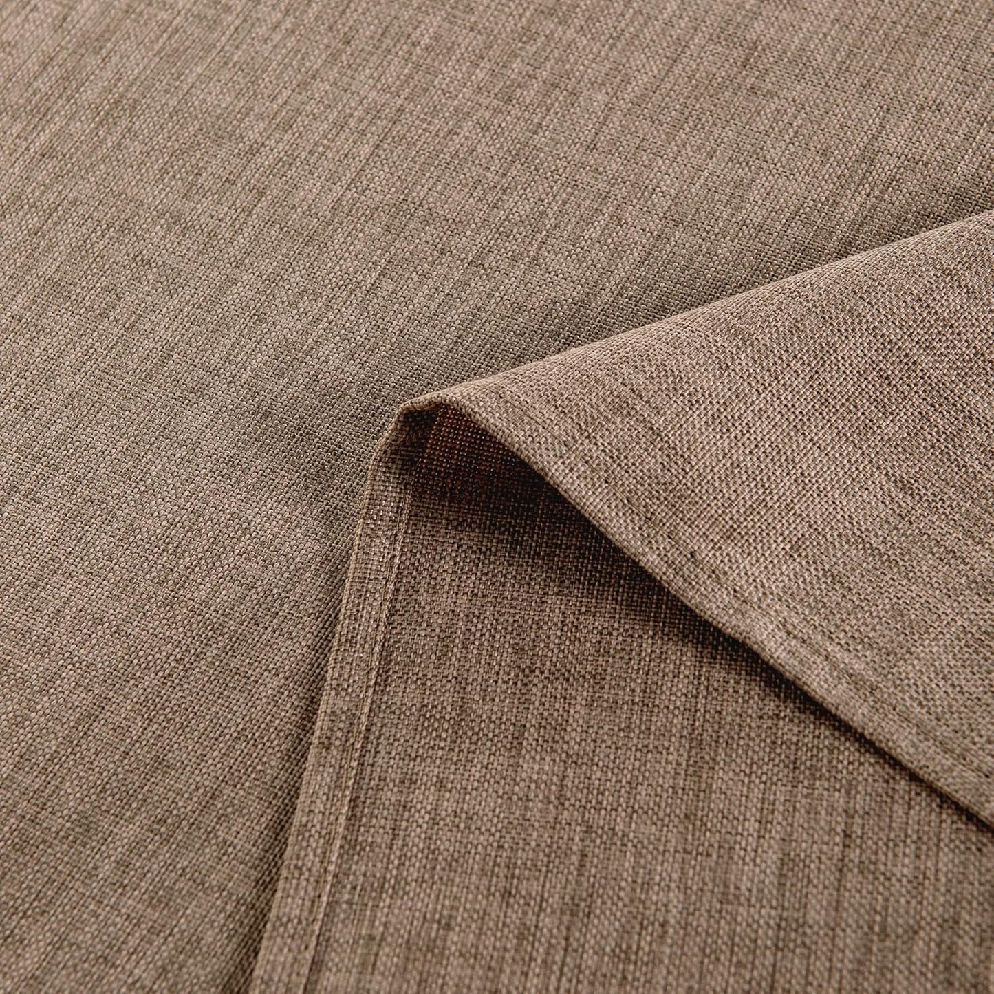 Hiasan Faux Linen Rectangle Tablecloth - Wrinkle and Stain Resistant Washable Table Cloth for Kitchen Dining Room Holiday Table Cover for Dinner, Khaki, 60 x 140 Inch